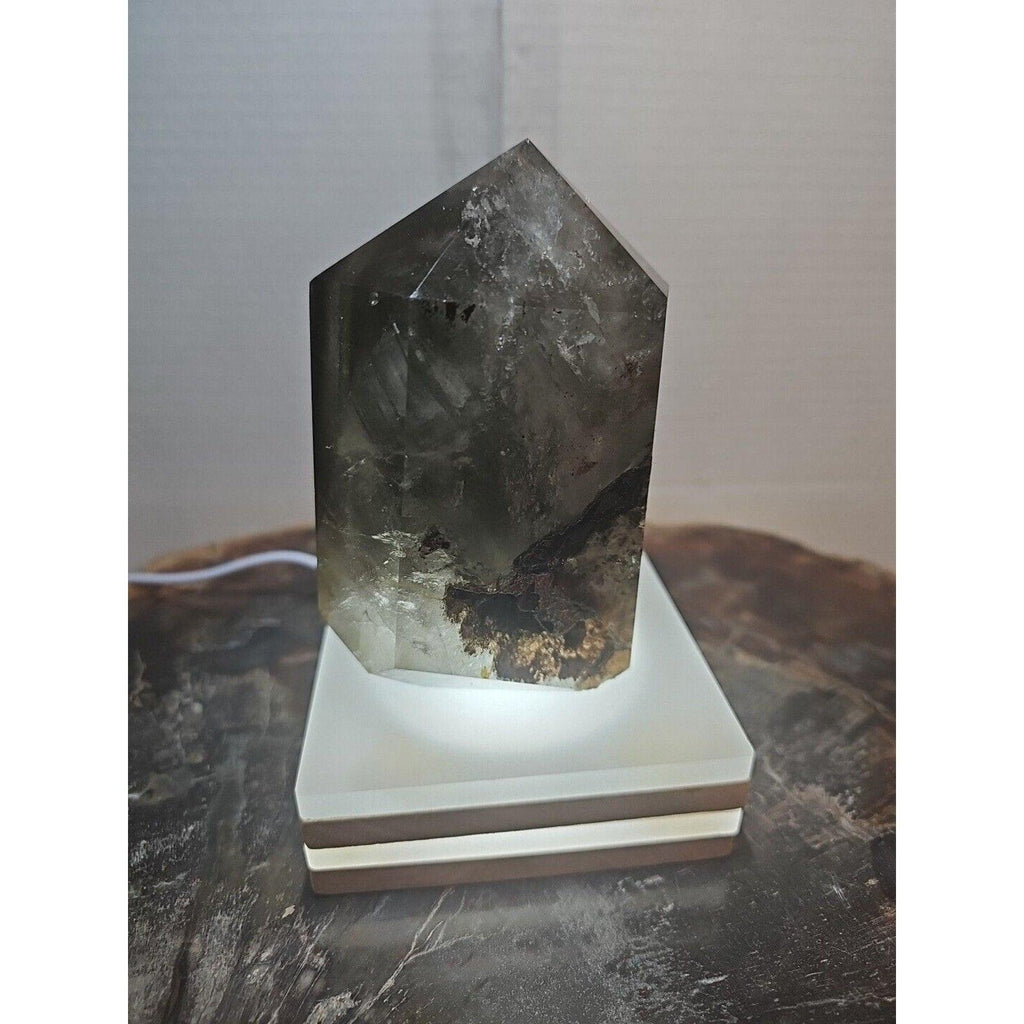 1.73LB Natural Green Ghost Phantom Quartz Crystal Obelisk Wand Point Healing. by CrystalCloud Company