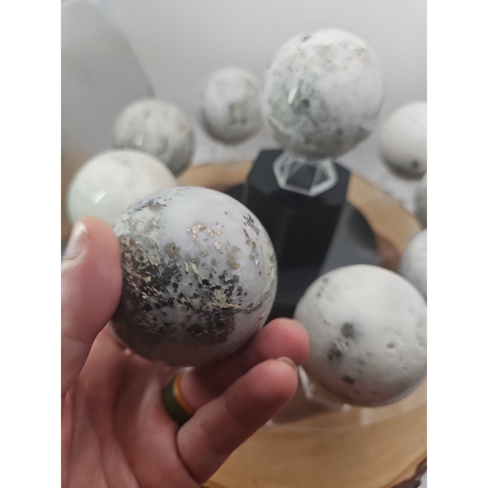 1 Each Natural Golden Pyrite & Jasper Crystal Sphere Ball Polished 55mm + by CrystalCloud Company