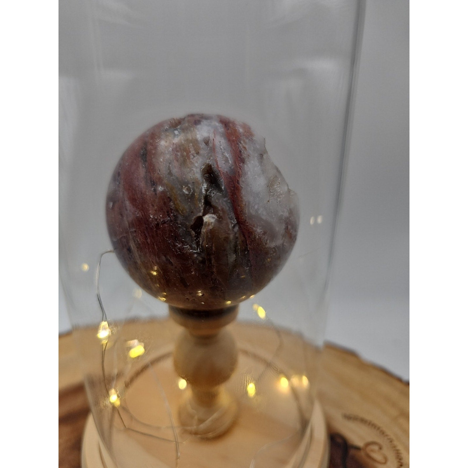 Druzy Ocean Jasper Sphere With Case 60mm by CrystalCloud Company