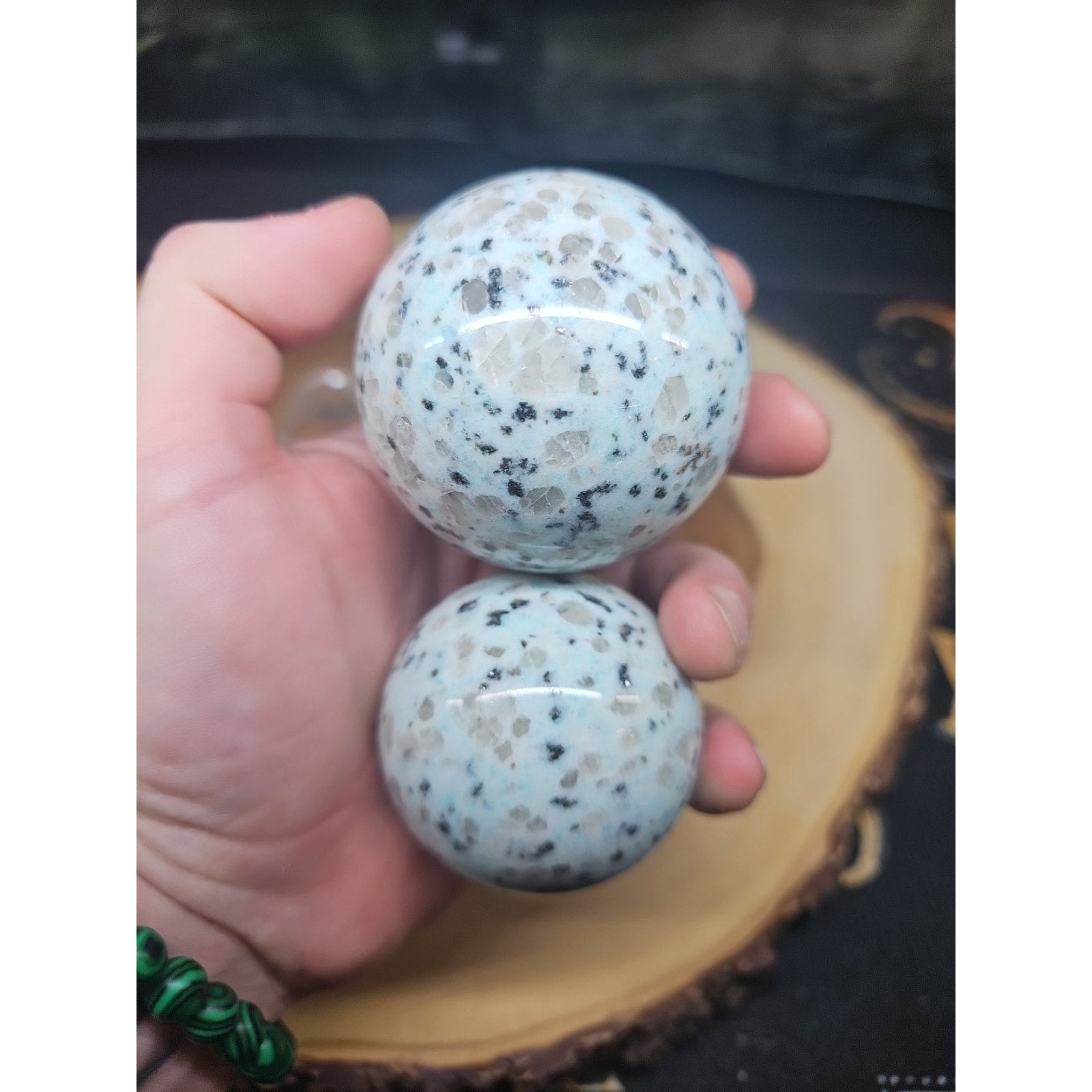 2Pcs A Set Of Natural Quartz Crystal Jasper Sphere Ball Polished 50-60mm &stand by CrystalCloud Company