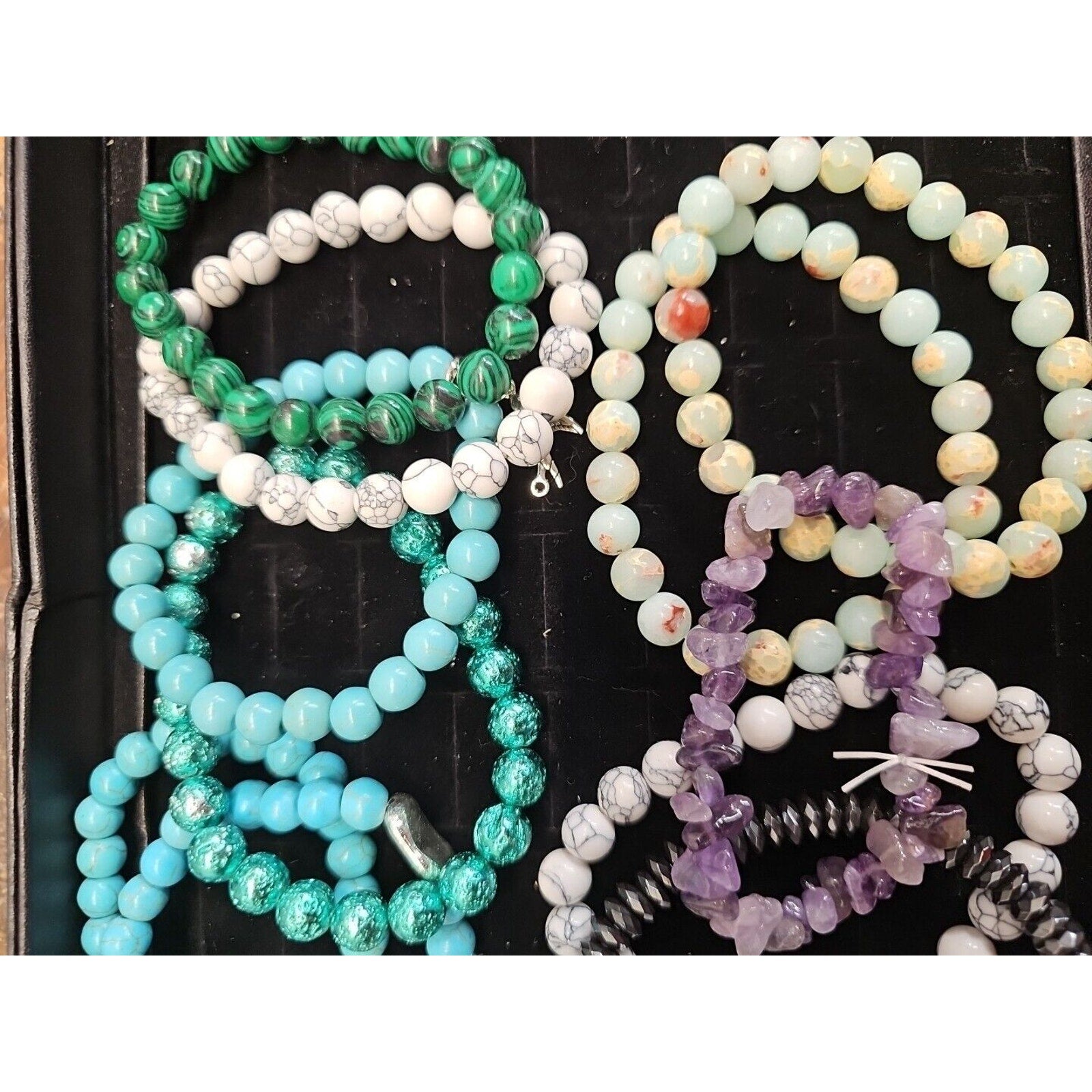 Ring And Bracket Lot 20 Rings Rose Quartz & 10 Natural Stone Bracelets Reseller by CrystalCloud Company
