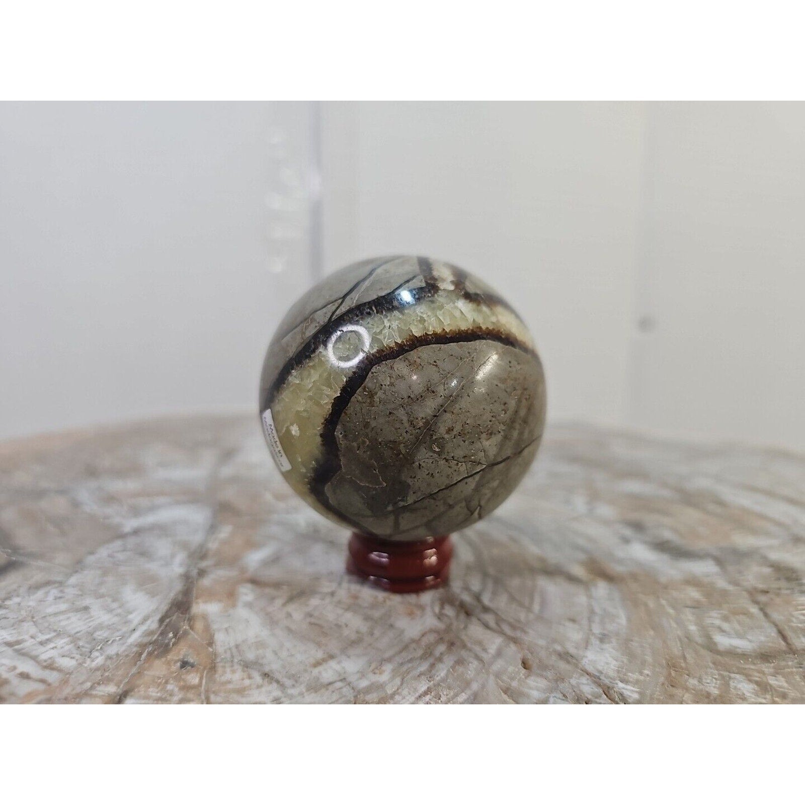 Natural Septarian Dragon Stone Crystal Sphere — 350g with Display Stand | CrystalCloud Company by CrystalCloud Company
