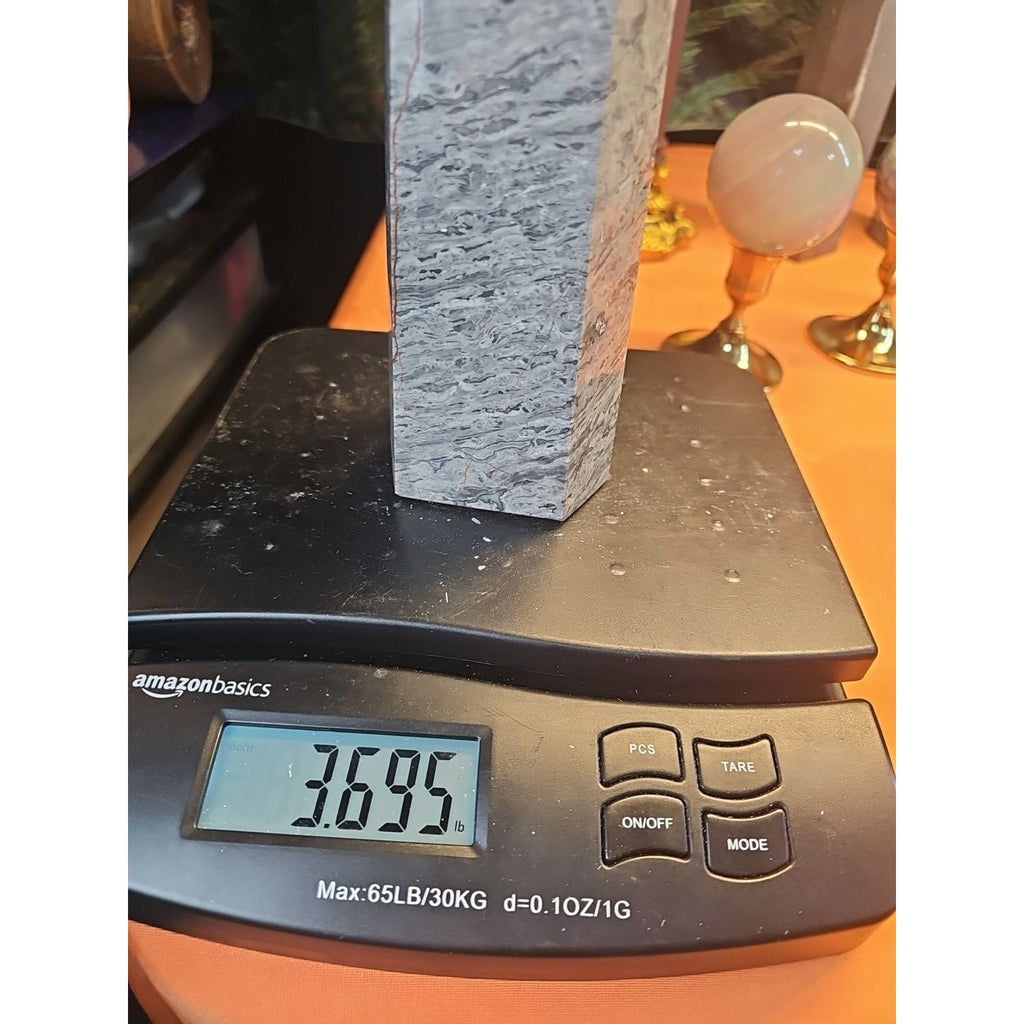 3.69LB 1Pcs Natural Gray Crazy Lace Jasper Crystal Point Tower Healing by CrystalCloud Company