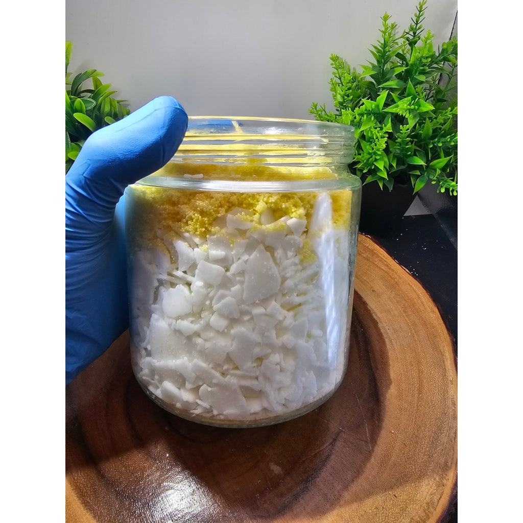 Huge Handmade Candle — Glass Jar with Skull Replica Topper, 15 Wicks