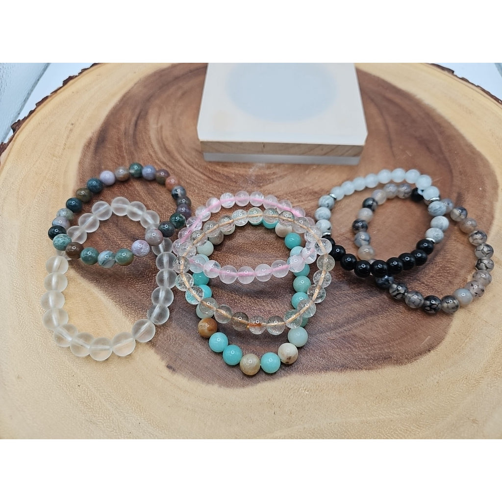 Natural Quartz Crystal Bracelets Lot 7pcs by CrystalCloud Company