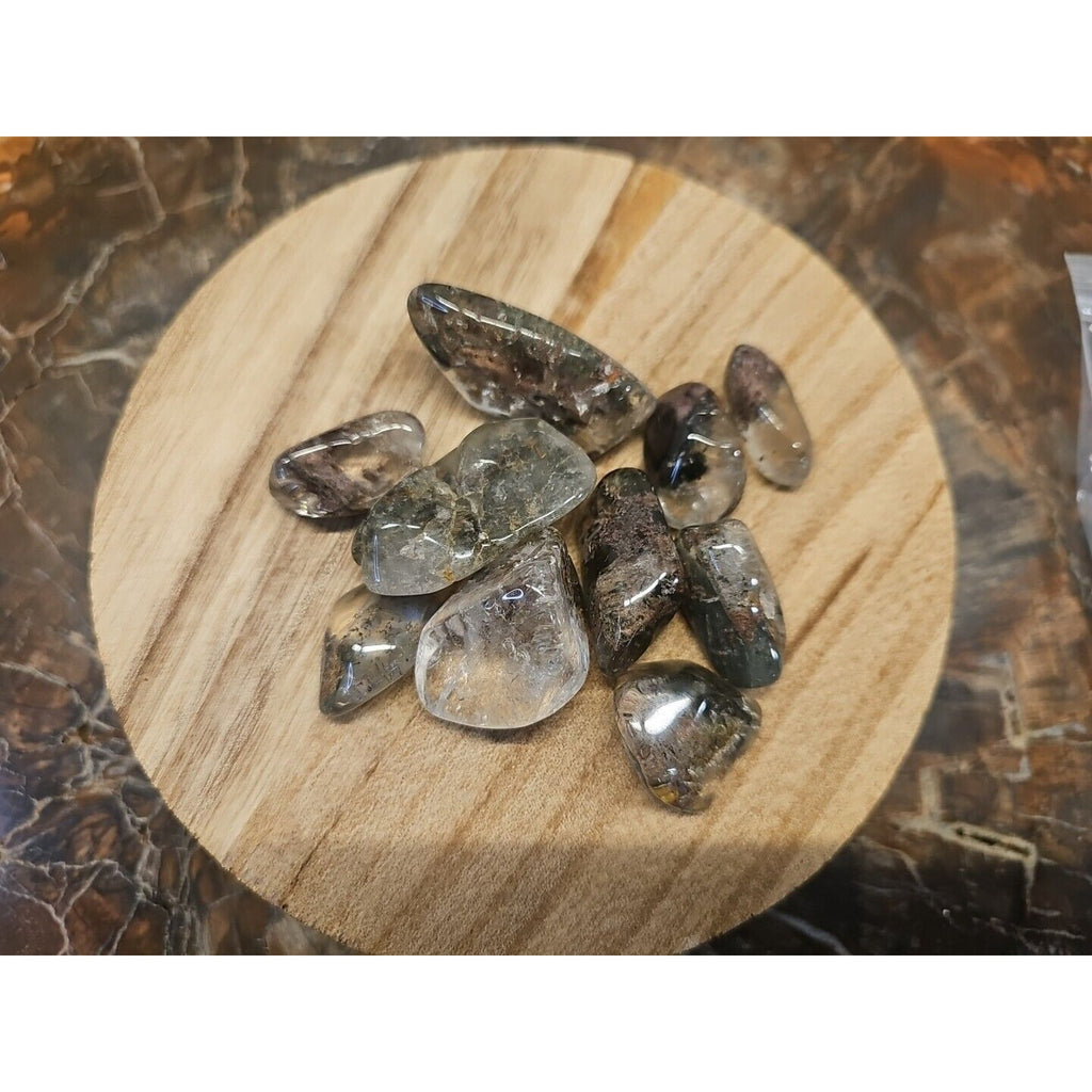 Phantom Ghost Clear Quartz Tumbled Stones — 10-Piece Set, Brazil | CrystalCloud Company by CrystalCloud Company