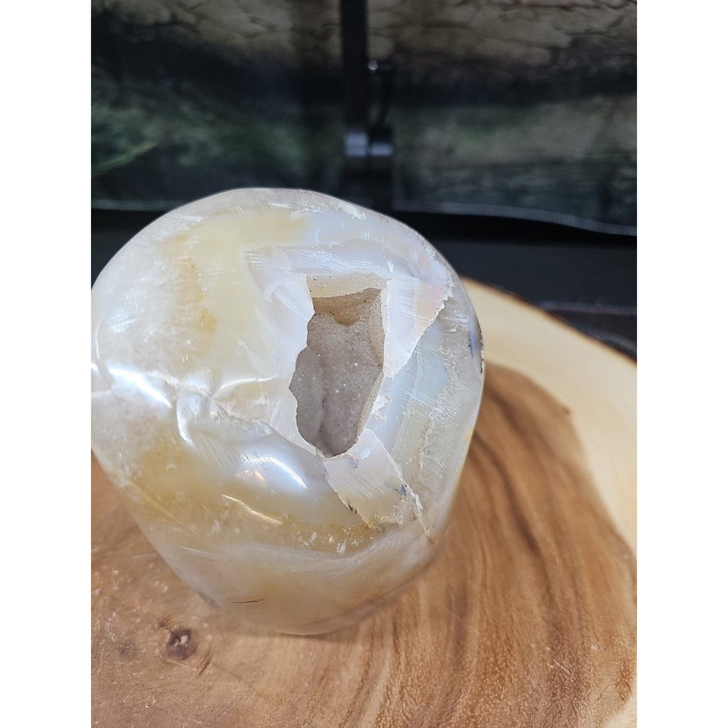 2.69LB 1Pcs Natural Agate Carnelian Quartz Crystal Decoration Geode by CrystalCloud Company