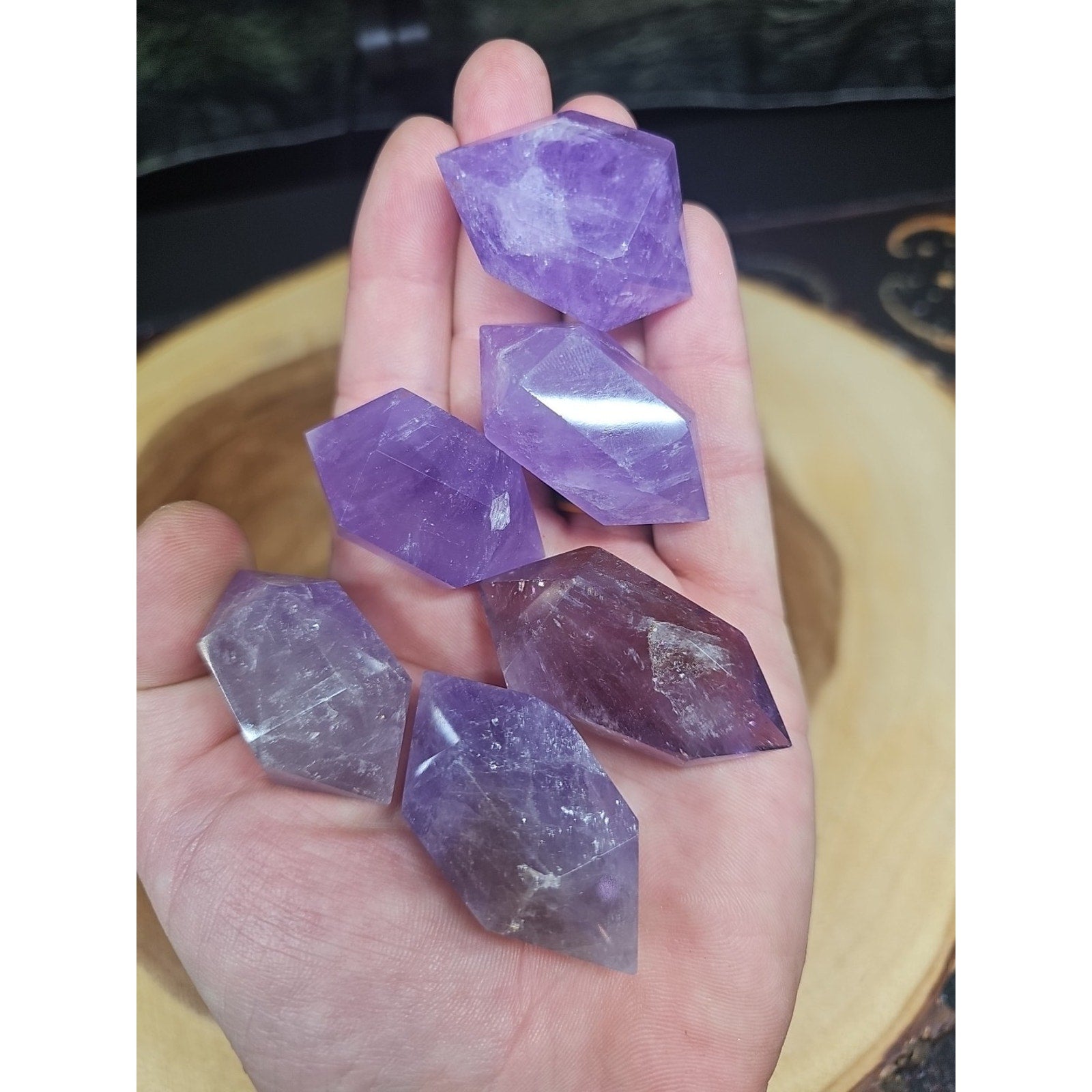 1each Natural Purple Amethyst Quartz Crystal Double Point Wand by CrystalCloud Company