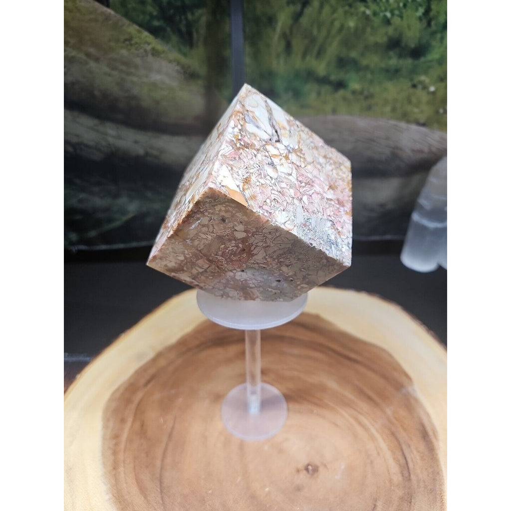 2.83LB 1Pcs Natural Ocean Jasper Onyx Quartz Crystal Geode Square Heptahedron by CrystalCloud Company