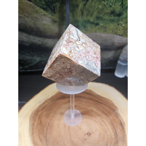 2.83LB 1Pcs Natural Ocean Jasper Onyx Quartz Crystal Geode Square Heptahedron by CrystalCloud Company