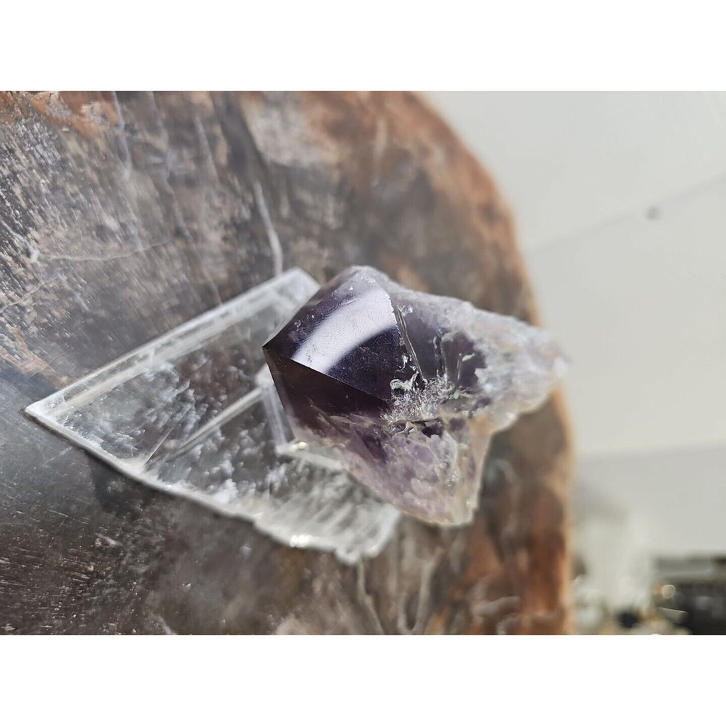 Amethyst Crystal Point with Selenite Base — 209g, Brazil | CrystalCloud Company by CrystalCloud Company