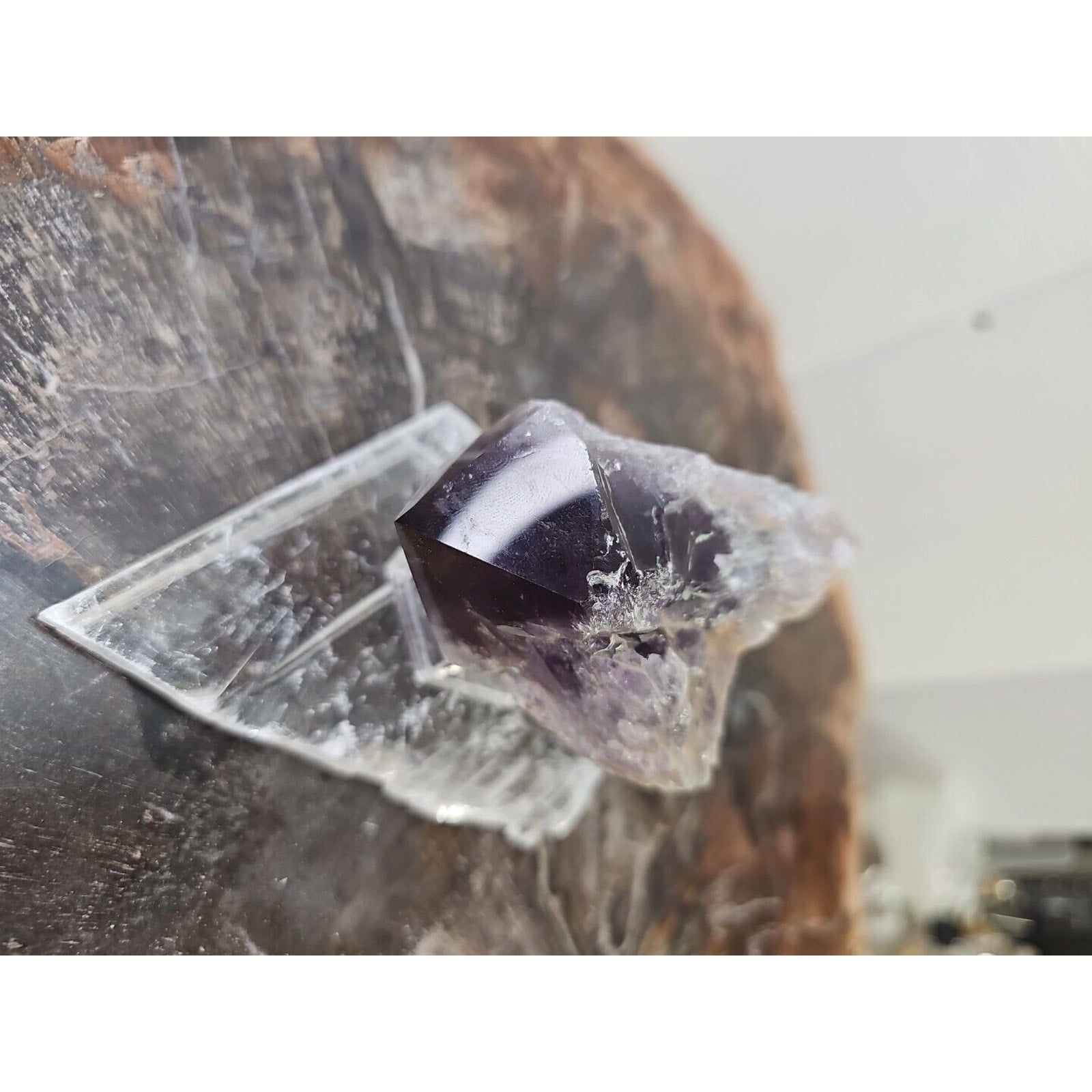 Amethyst Crystal Point with Selenite Base — 209g, Brazil | CrystalCloud Company by CrystalCloud Company