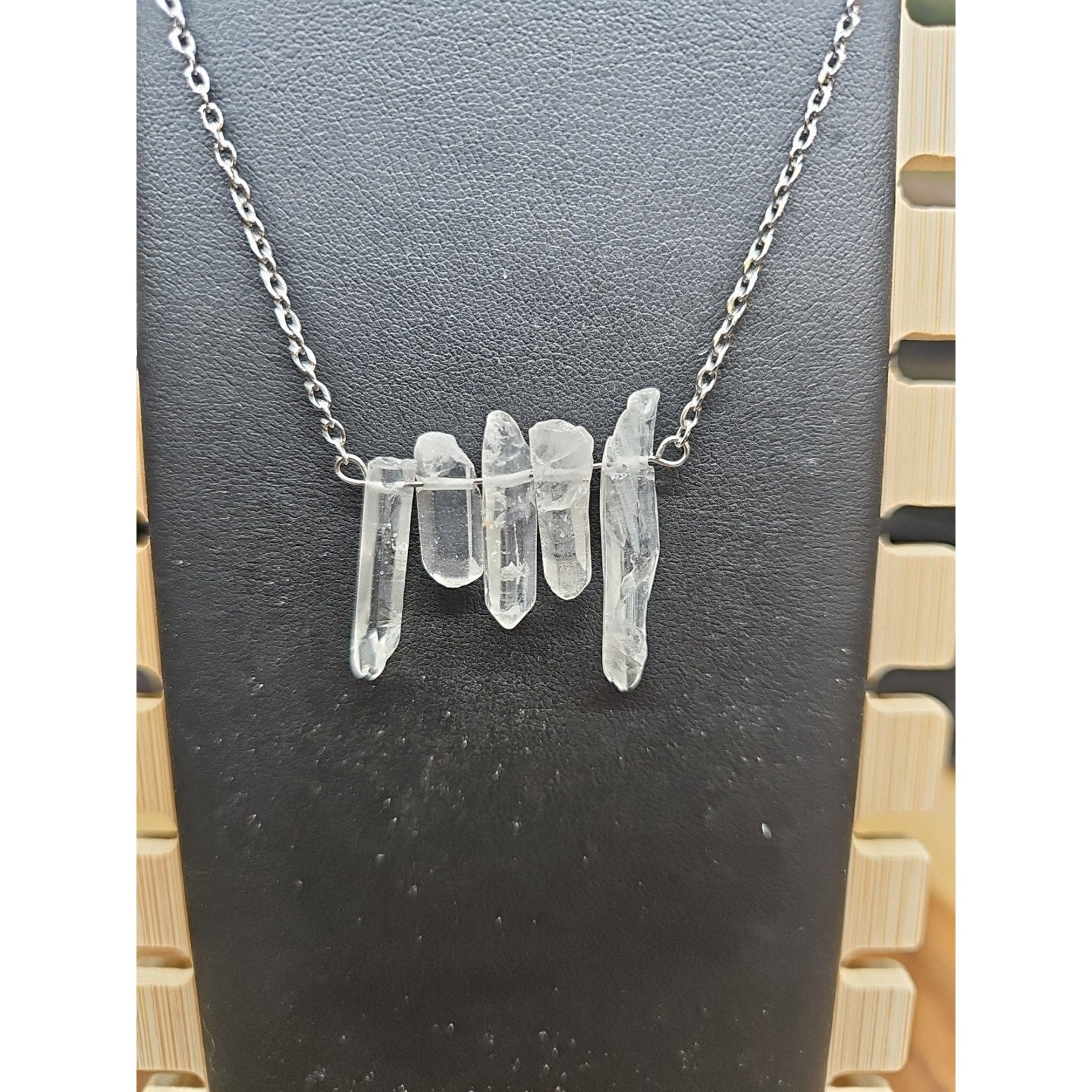 Quartz Crystal Necklace 16in Chain by CrystalCloud Company