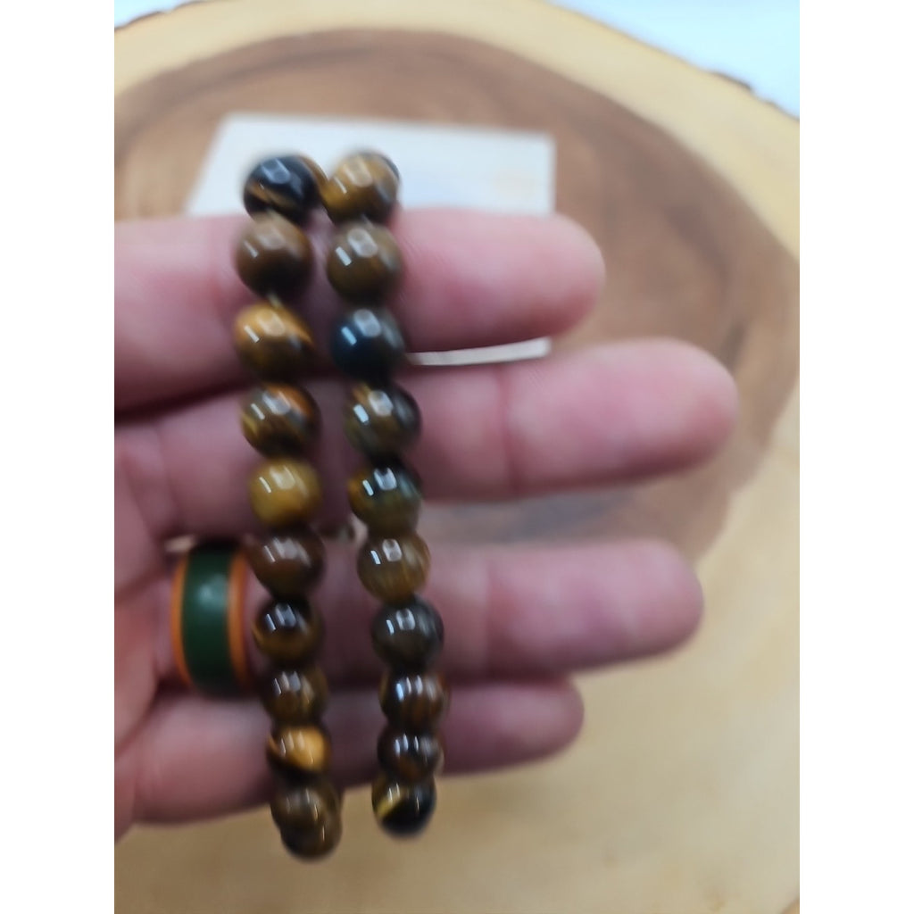 1 Handmade 8mm Mixed Natural Gemstone Tigers Eye Stretchy Bracelet Reiki Chakra by CrystalCloud Company