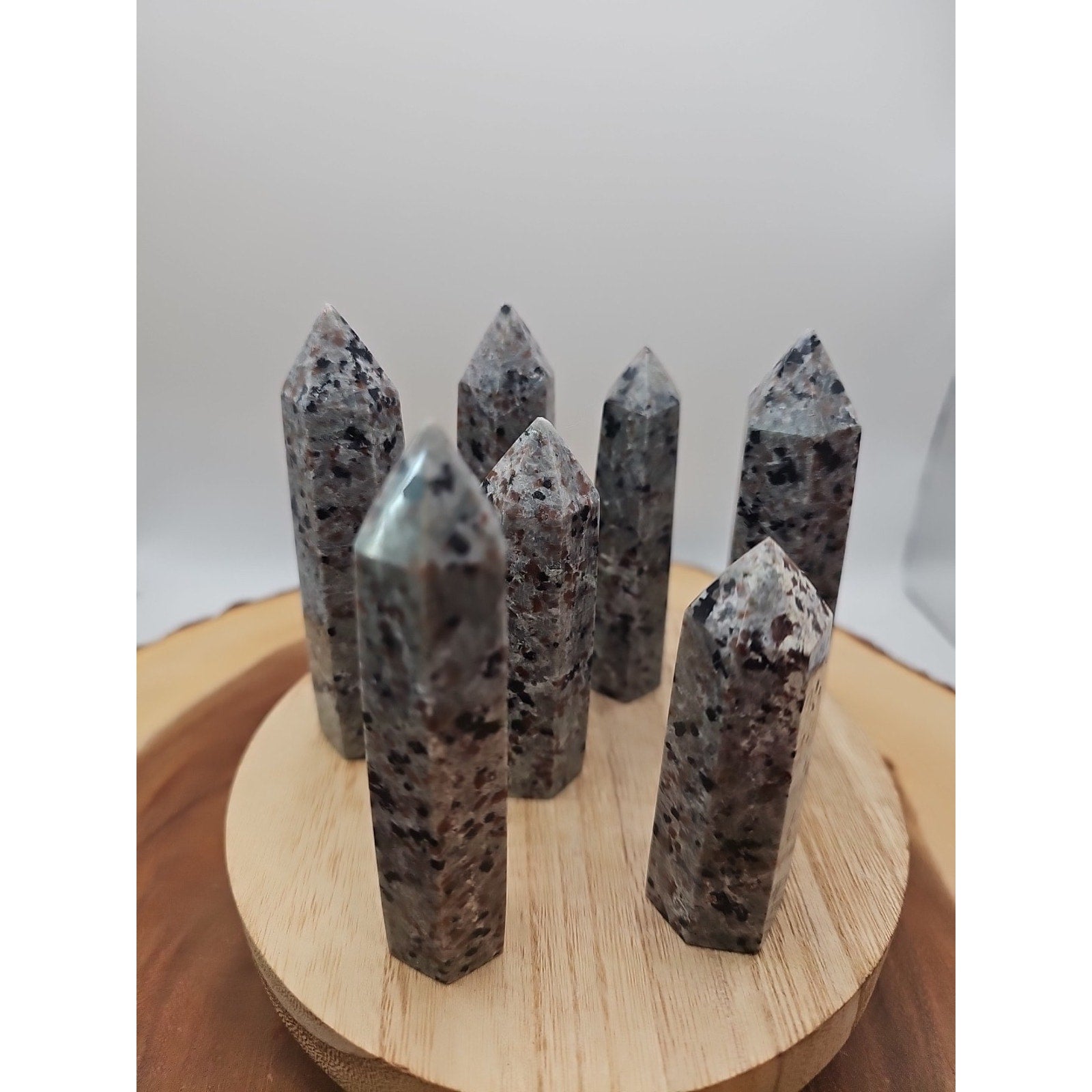 Yooperlite stone Tower UV Reactive 4in Tall Avg 98grams Avg 1 Each by CrystalCloud Company