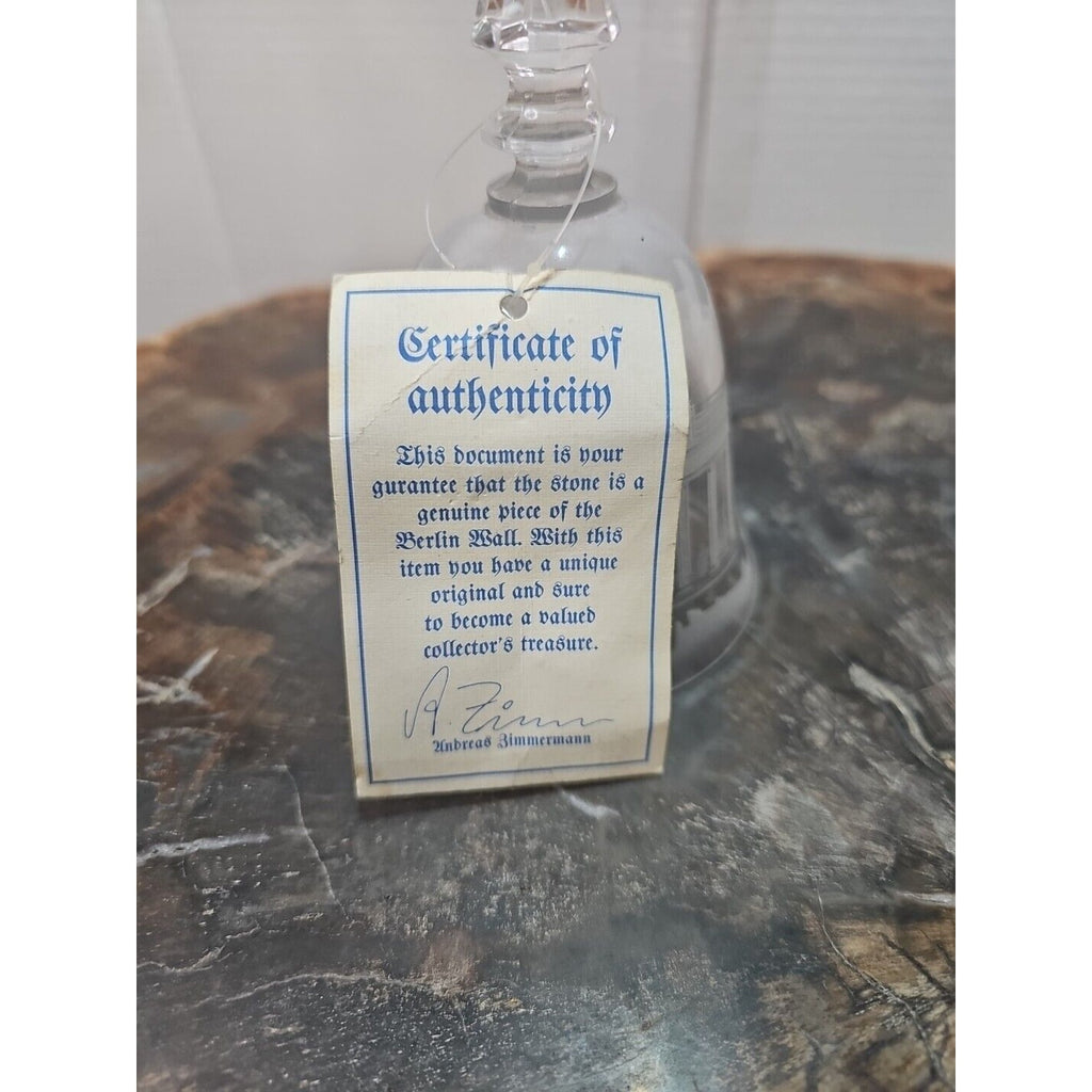 Crystal Bell Branderburg Hademade Limited edition.West Germany Berlin Wall by CrystalCloud Company