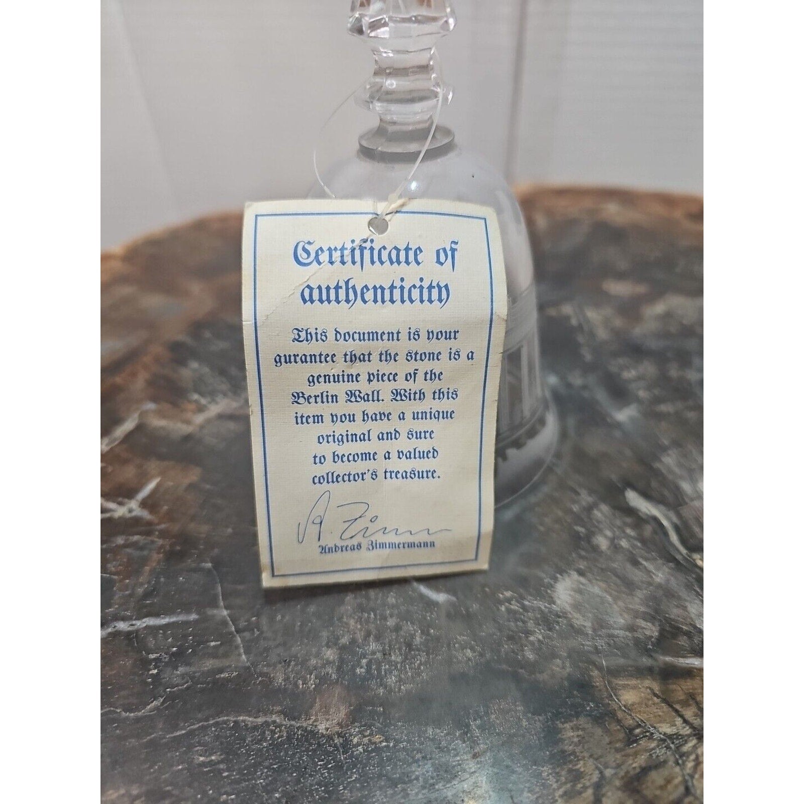 Crystal Bell Branderburg Hademade Limited edition.West Germany Berlin Wall by CrystalCloud Company