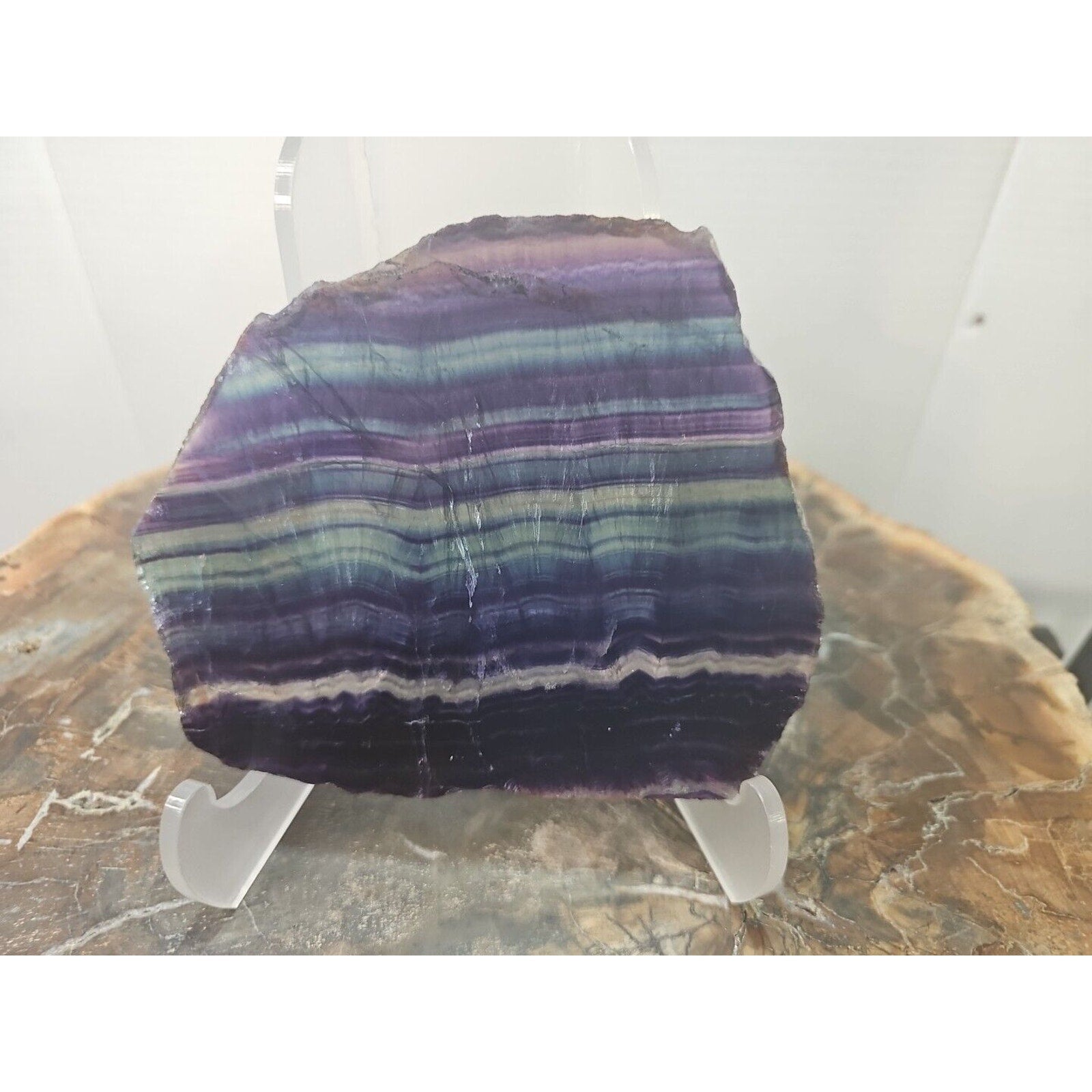 380G Natural beautiful Rainbow Fluorite Crystal flake original stone specimen by CrystalCloud Company
