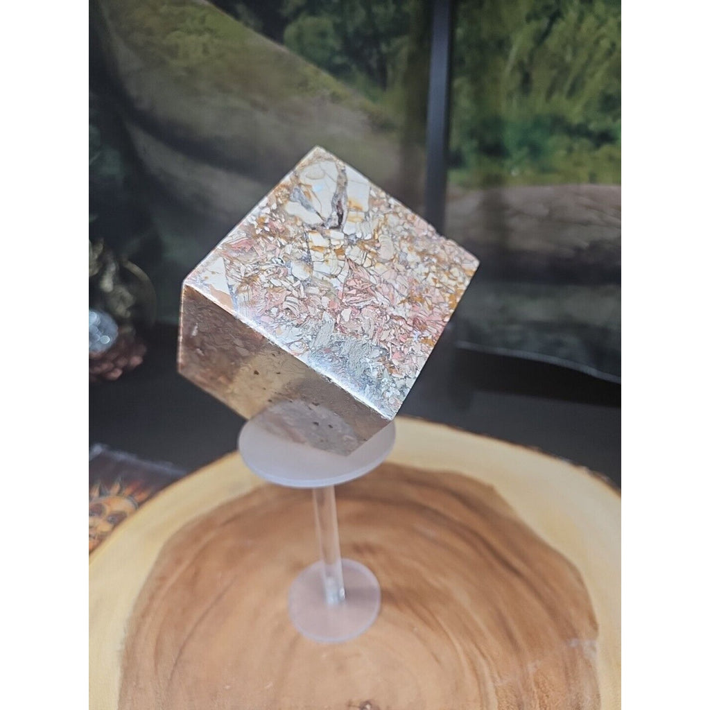 2.83LB 1Pcs Natural Ocean Jasper Onyx Quartz Crystal Geode Square Heptahedron by CrystalCloud Company