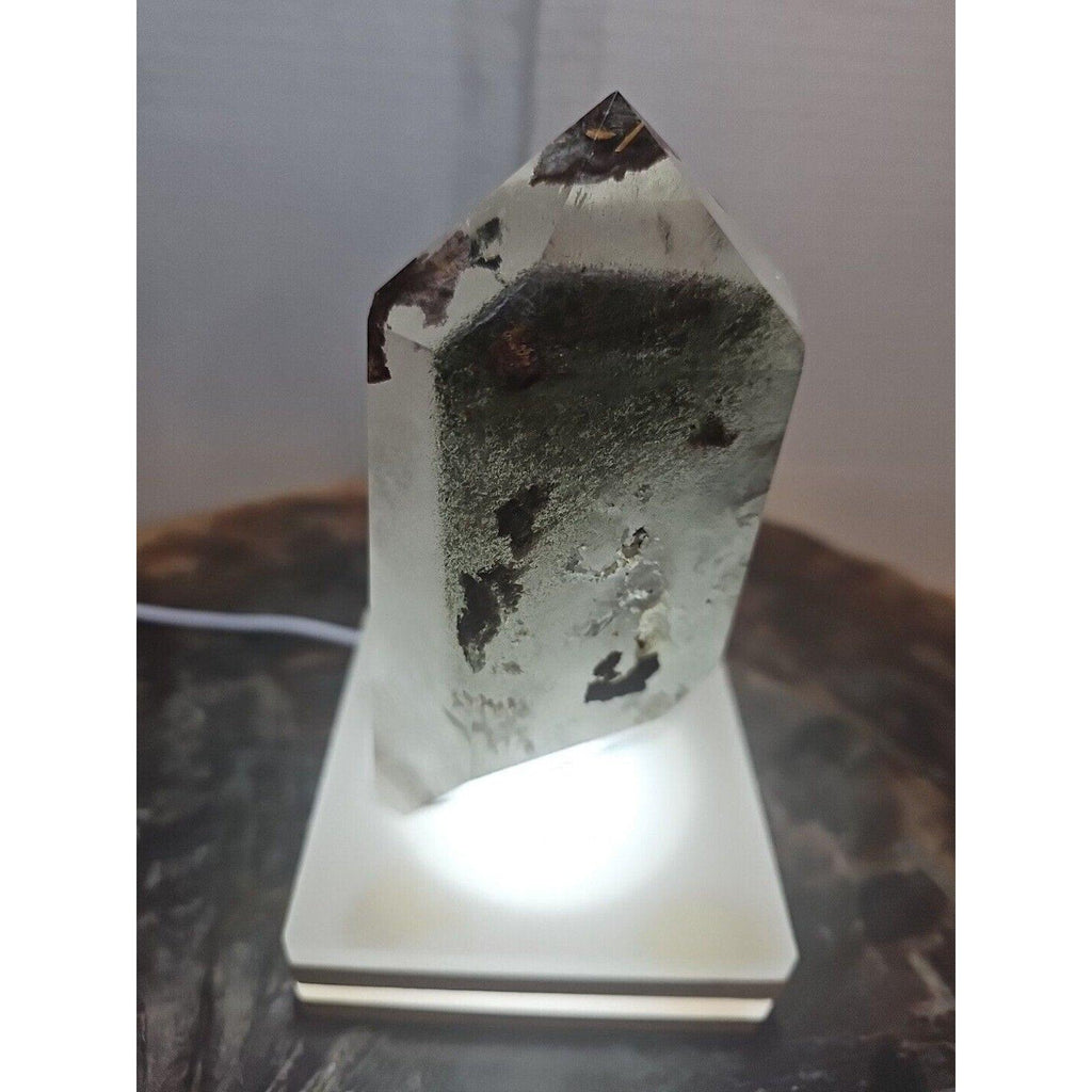 Madagascar Green Ghost Phantom Quartz Obelisk - 1.73LB Vitreous Healing Point | CrystalCloud Company by CrystalCloud Company