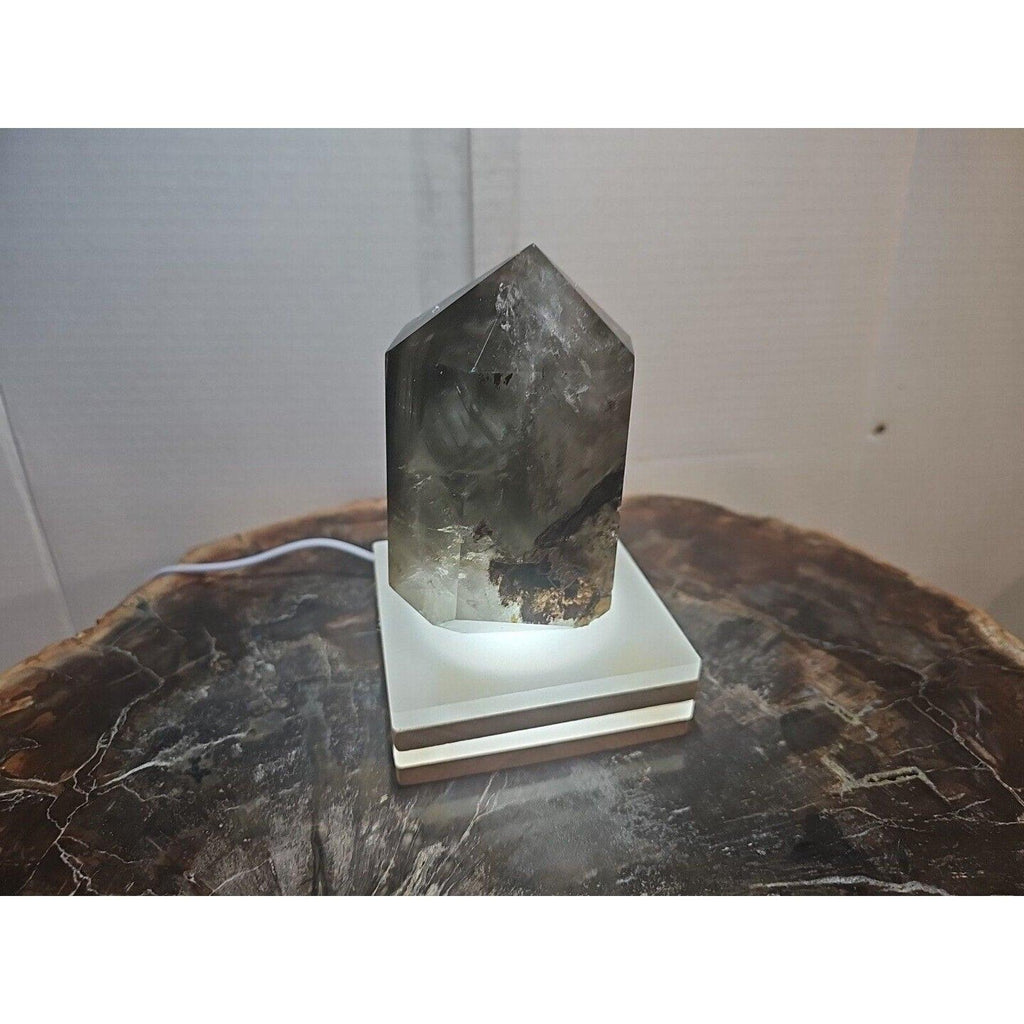 1.73LB Natural Green Ghost Phantom Quartz Crystal Obelisk Wand Point Healing. by CrystalCloud Company