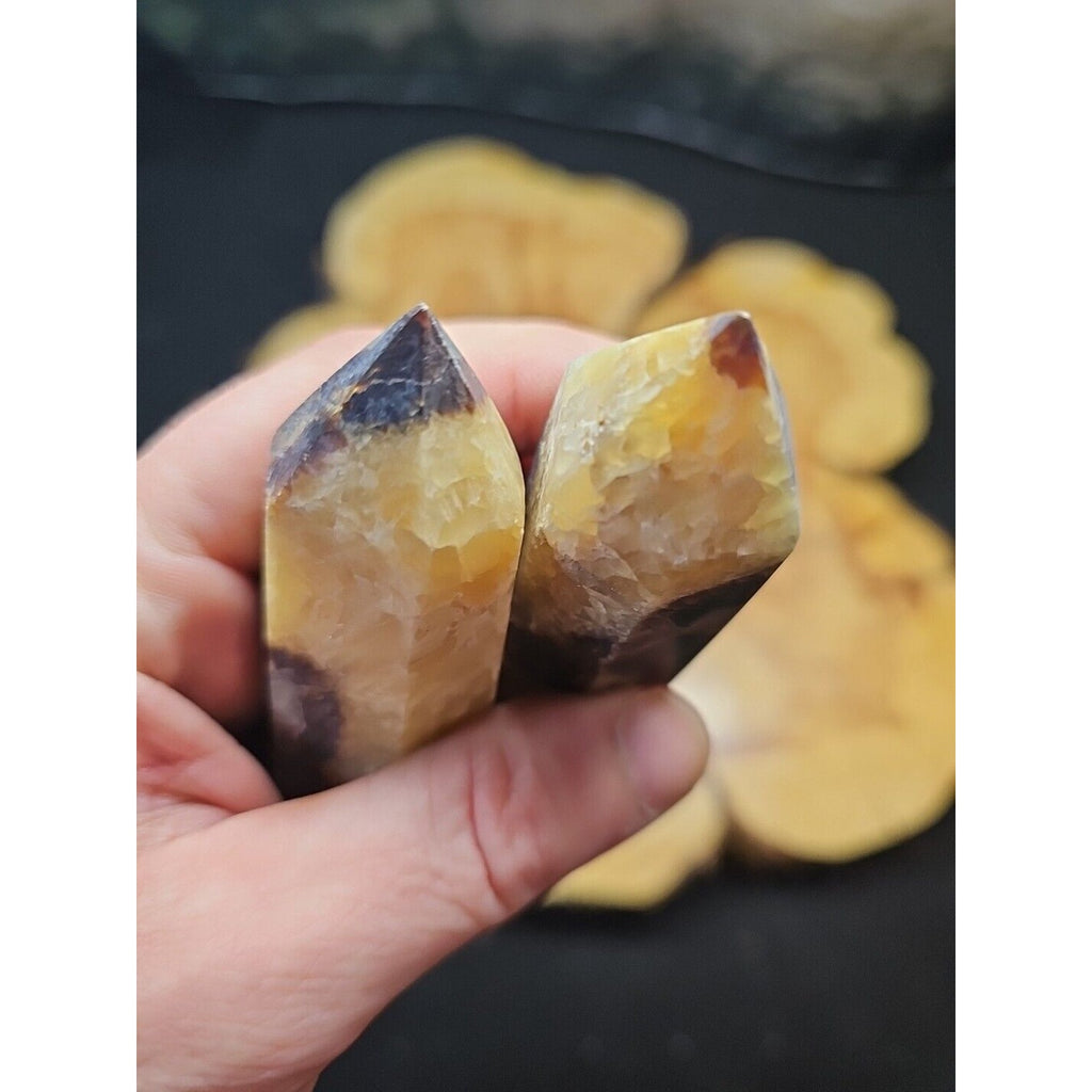 .59LB 2Pcs Natural Dragon Septarian Geode Quartz Cluster Crystal Point Healing by CrystalCloud Company