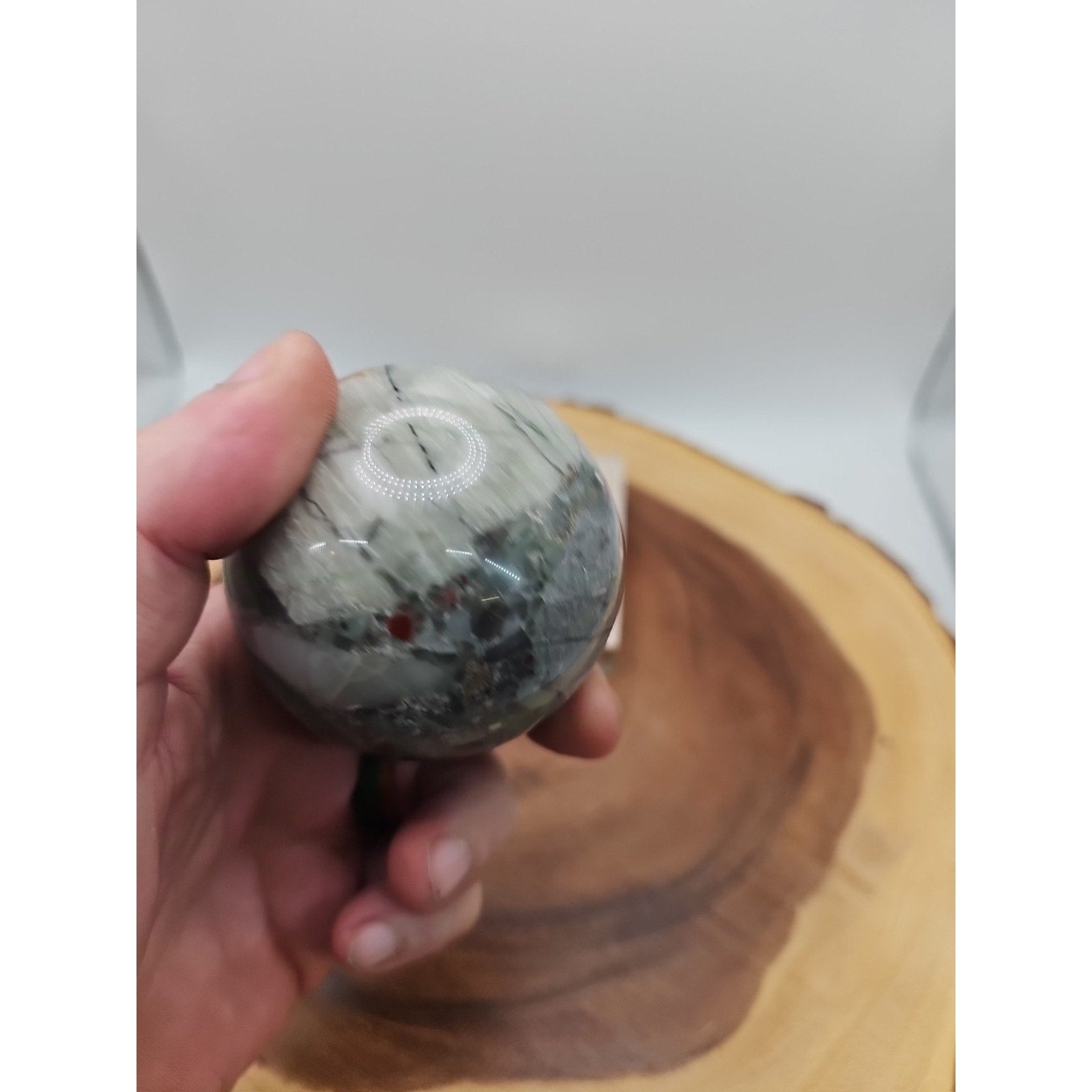 Ocean Jasper Sphere 63mm w/stand by CrystalCloud Company