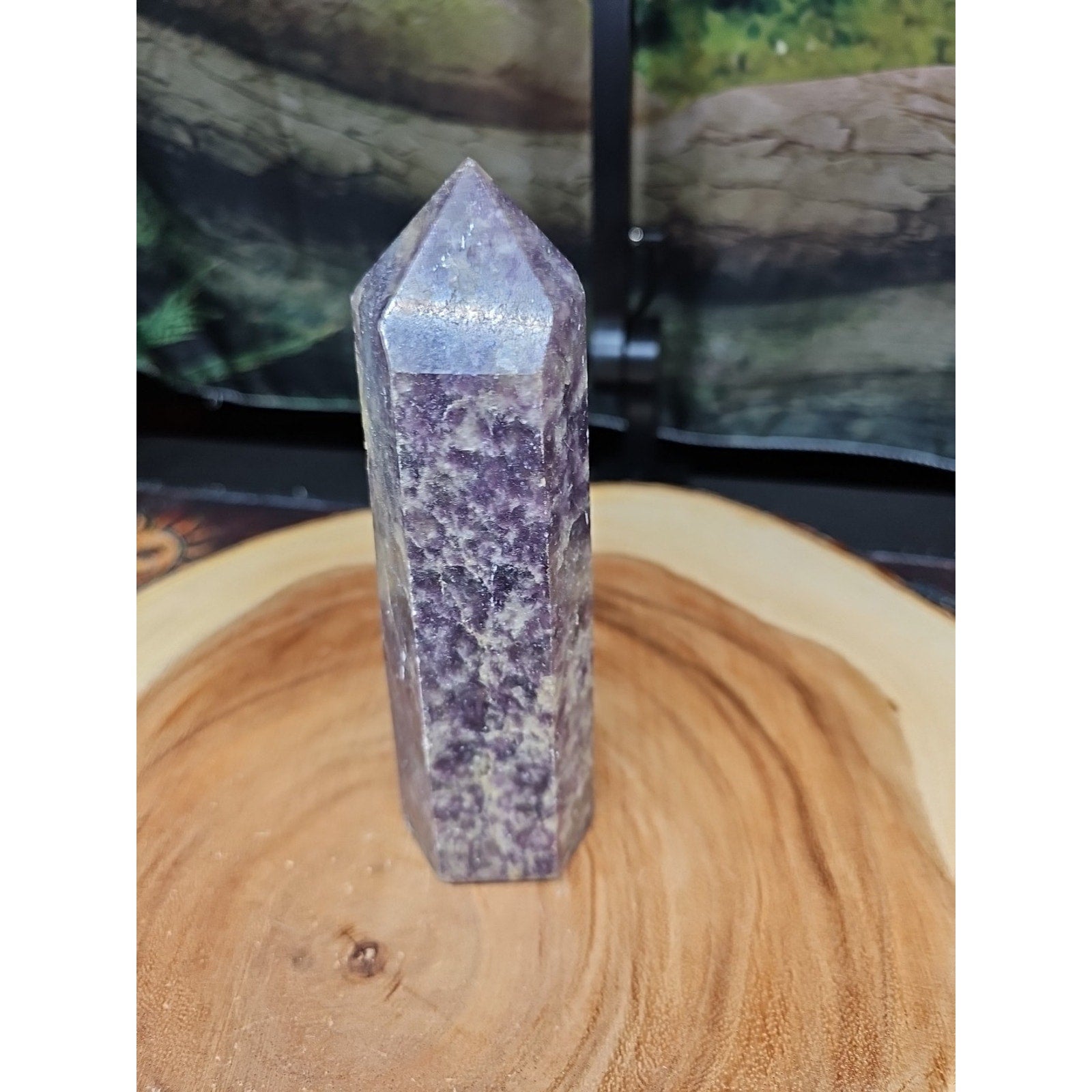 1ea Natural Purple Mica Lepidolite Crystal Point Tower Africa 505g by CrystalCloud Company
