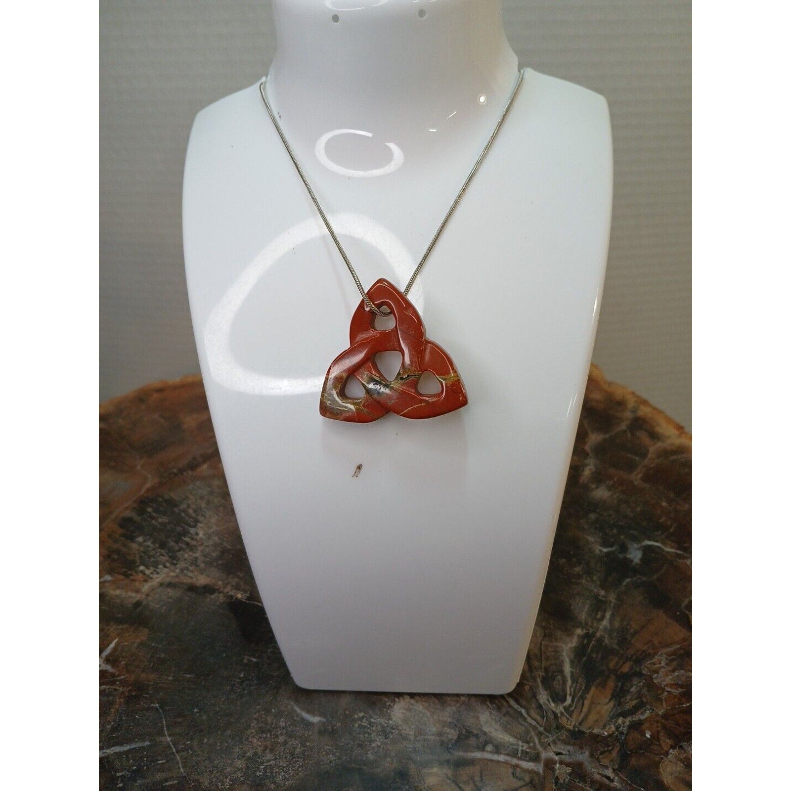 Ocean Jasper Agate Necklace W/925 Silver Chain by CrystalCloud Company