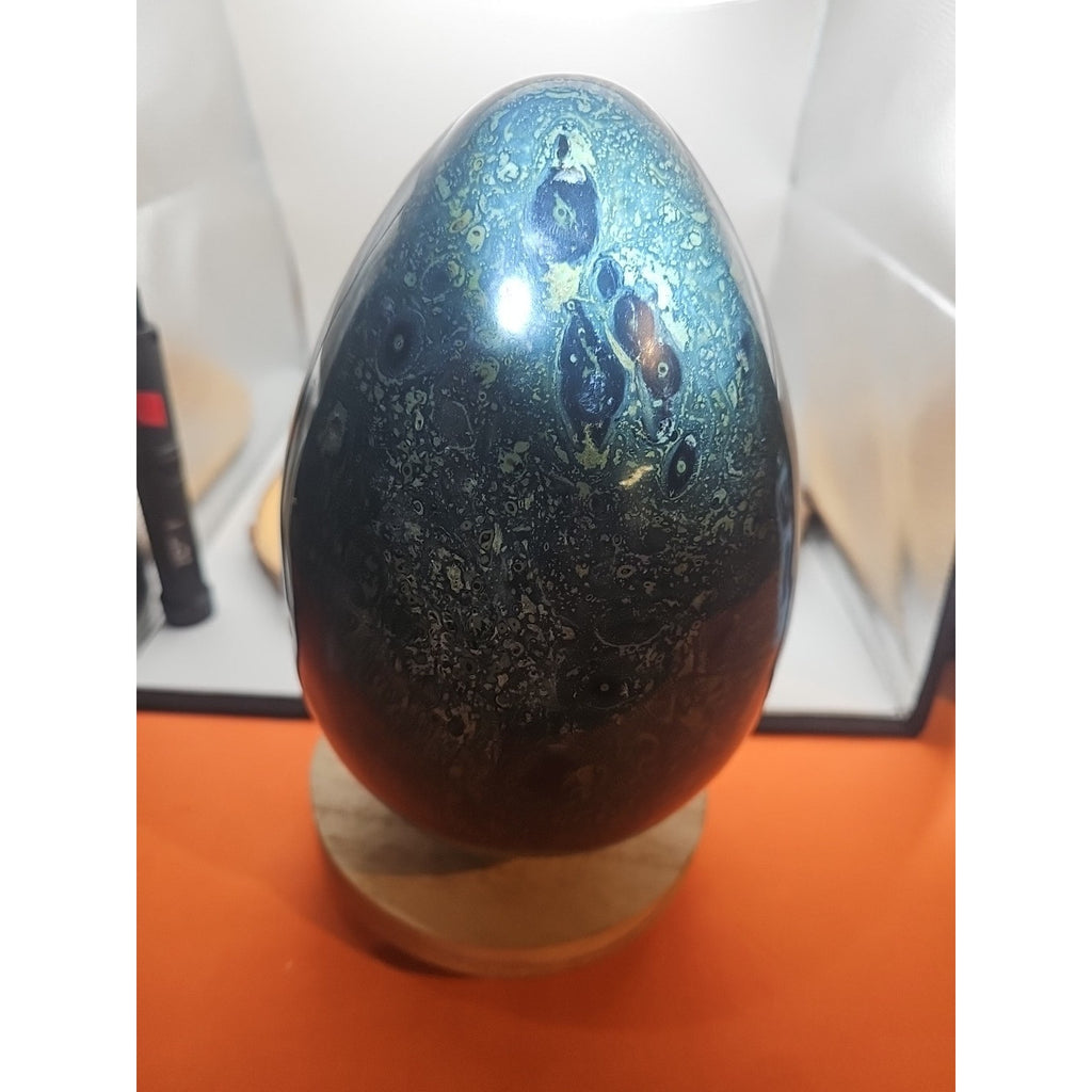 15.2LB Natural Kambaba Jasper Quartz Crystal With Jade Ring Stand by CrystalCloud Company