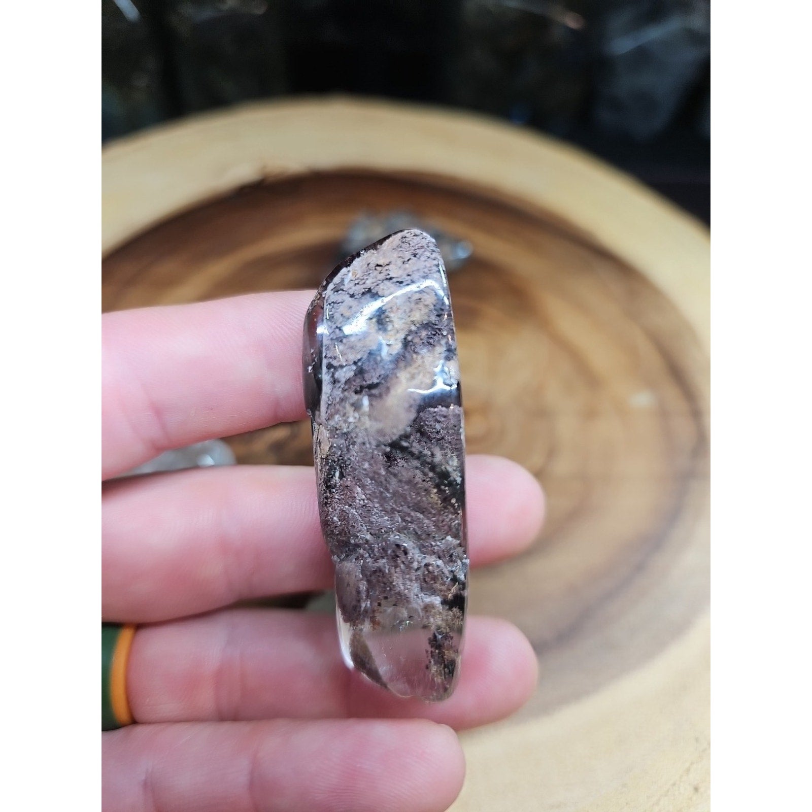 1Pcs XL Natural Phantom Ghost Clear Quartz Crystal Stone Tumble Brazil by CrystalCloud Company