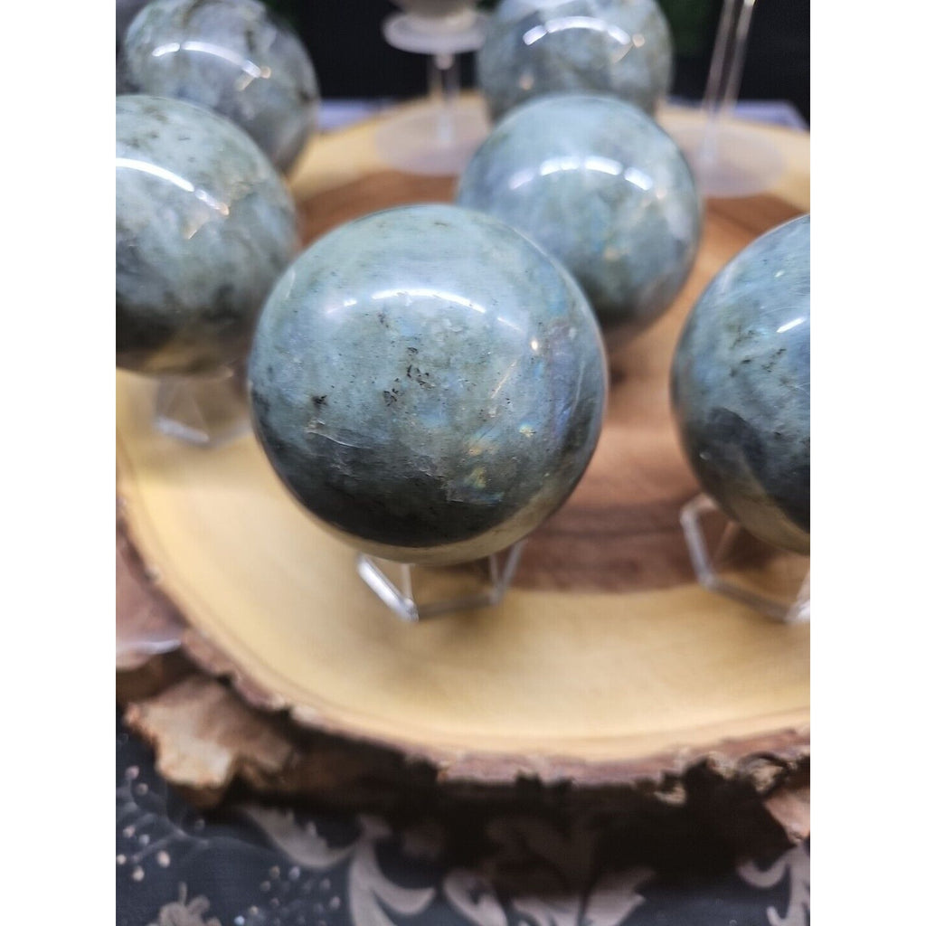 .95LB Avg 1Pc Natural Rainbow Labradorite Crystal Sphere Ball Polished by CrystalCloud Company