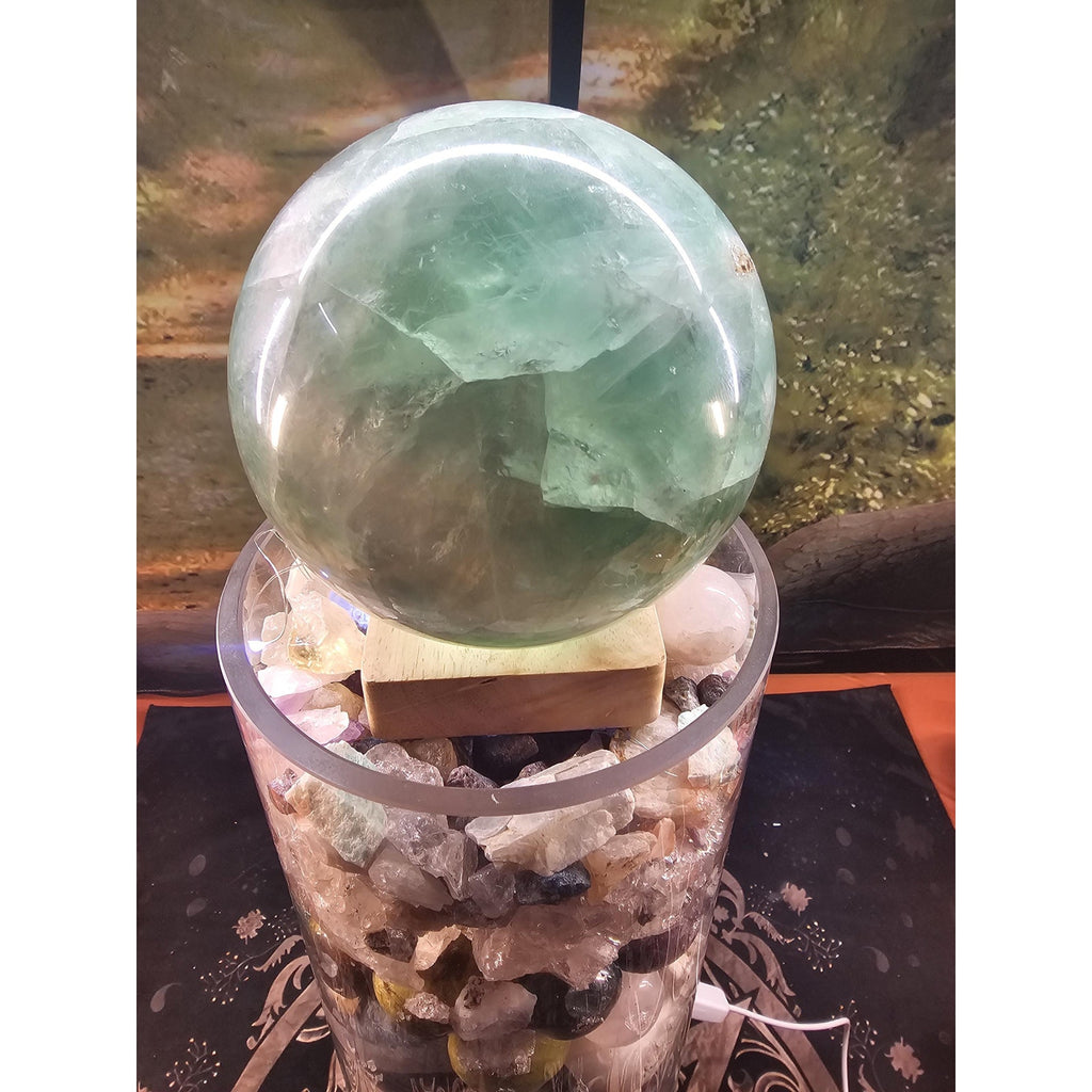 22lb Mixed Crystal Vase Collection - LED Fluorite Sphere & Amethyst | CrystalCloud Company by CrystalCloud Company
