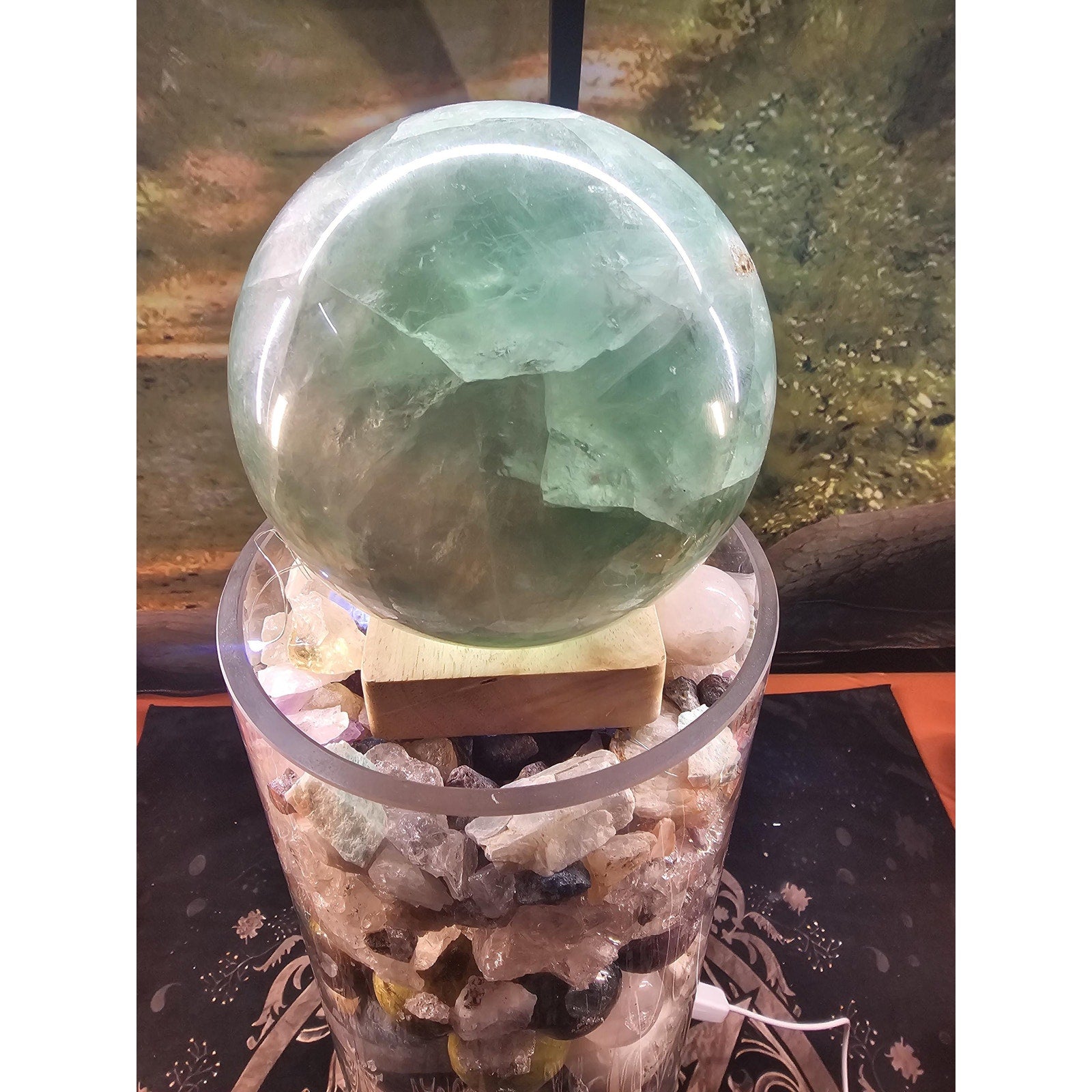 22lb Mixed Crystal Vase Collection - LED Fluorite Sphere & Amethyst | CrystalCloud Company by CrystalCloud Company