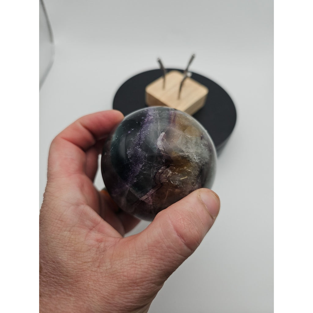 1.5LB Natural Colorful Fluorite Ball Quartz Crystal Energy Sphere crystal by CrystalCloud Company