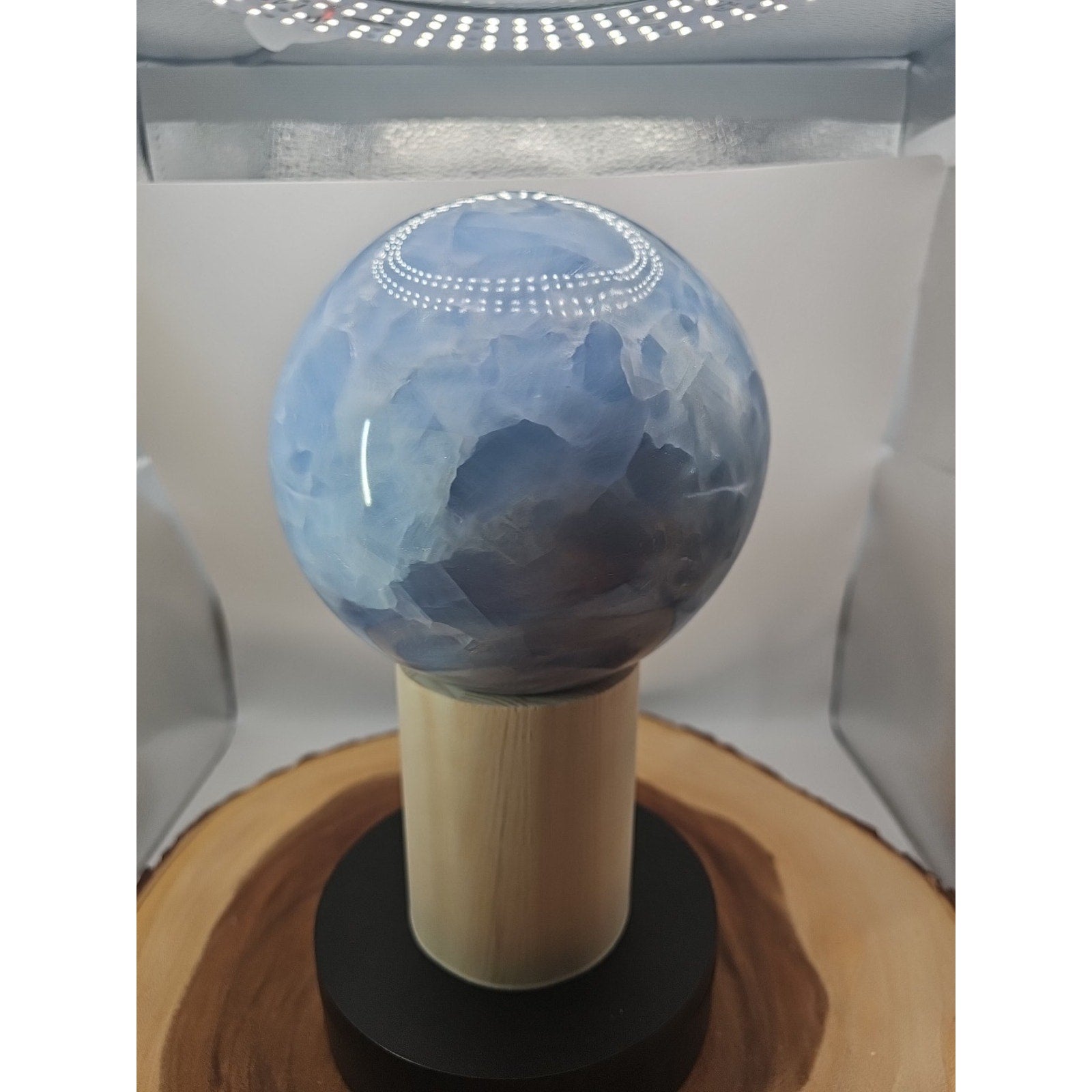 9.17LB Natural Blue crystalThe bal Quartz carved crystal decoration healing by CrystalCloud Company