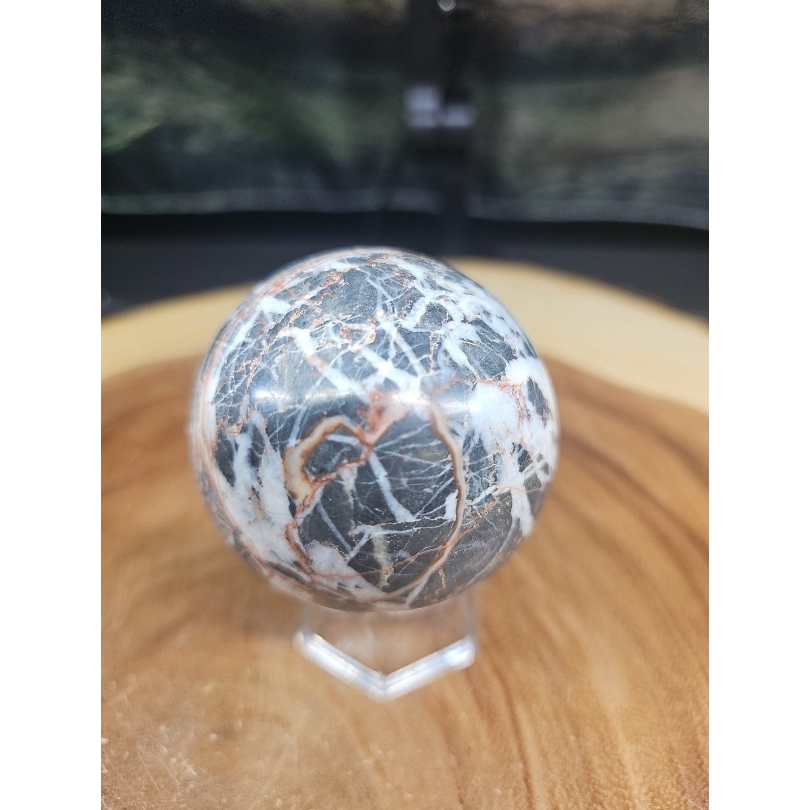 Natural Quartz Crystal Jasper Sphere Ball Polished 50-60mm &stand by CrystalCloud Company