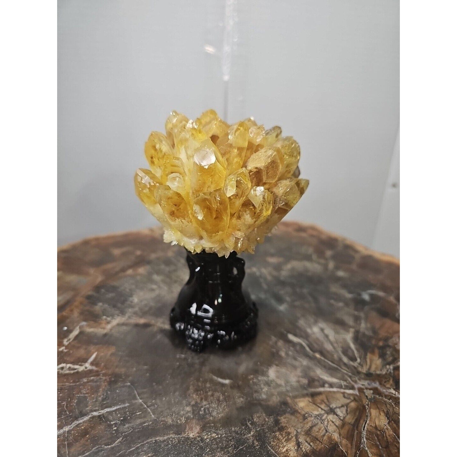 1.12LB Yellow Phantom Quartz Crystal Cluster Mineral Specimen W/Stand by CrystalCloud Company