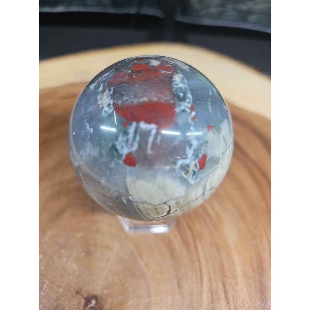 Natural Quartz Crystal Jasper Sphere Ball Polished 63mm &stand by CrystalCloud Company