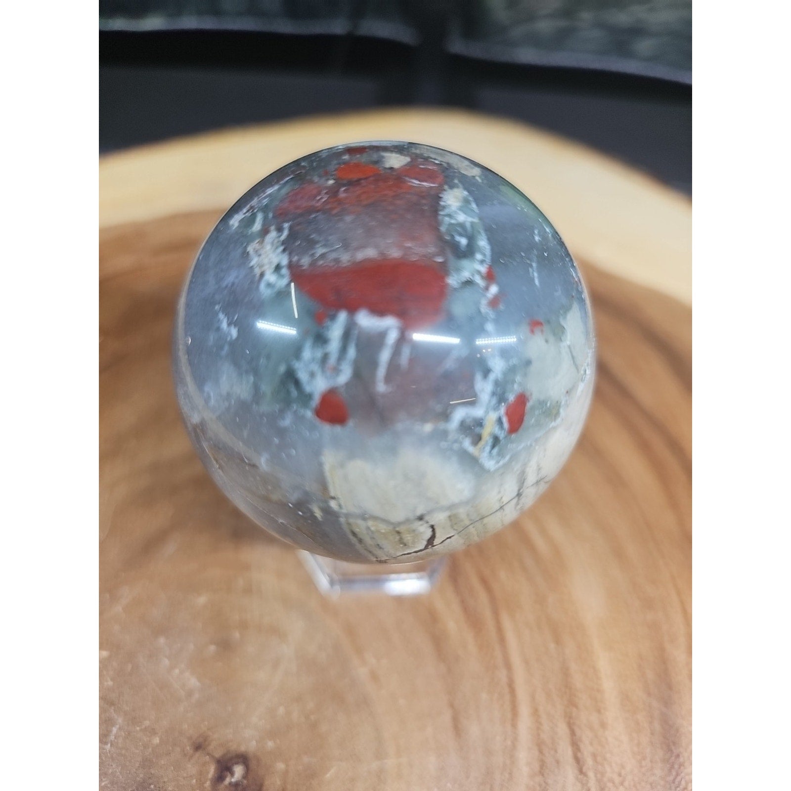 Natural Quartz Crystal Jasper Sphere Ball Polished 63mm &stand by CrystalCloud Company
