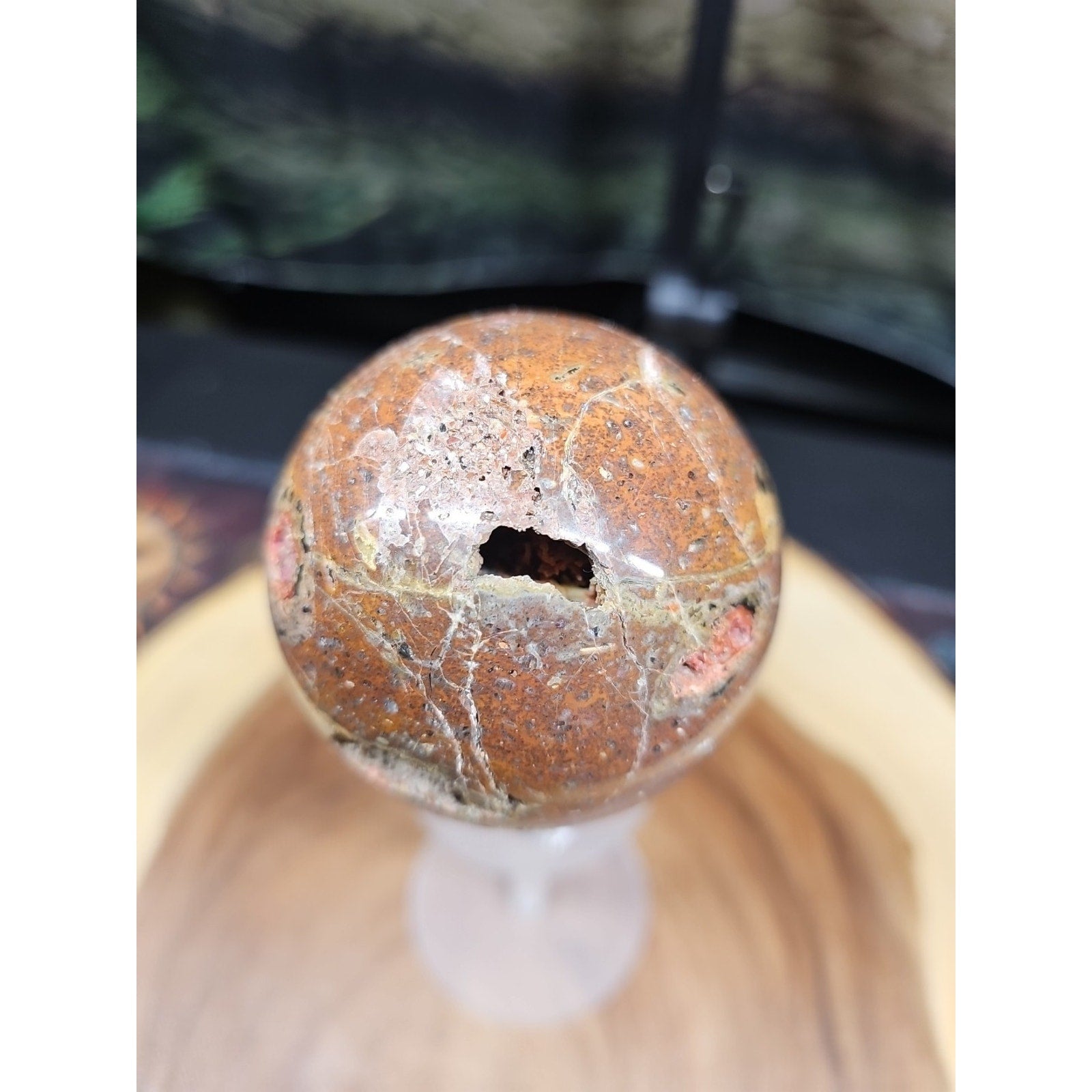.91LB Natural Vesuvianite Agate Carnelian Crystal Geode Sphere Ball Healing by CrystalCloud Company