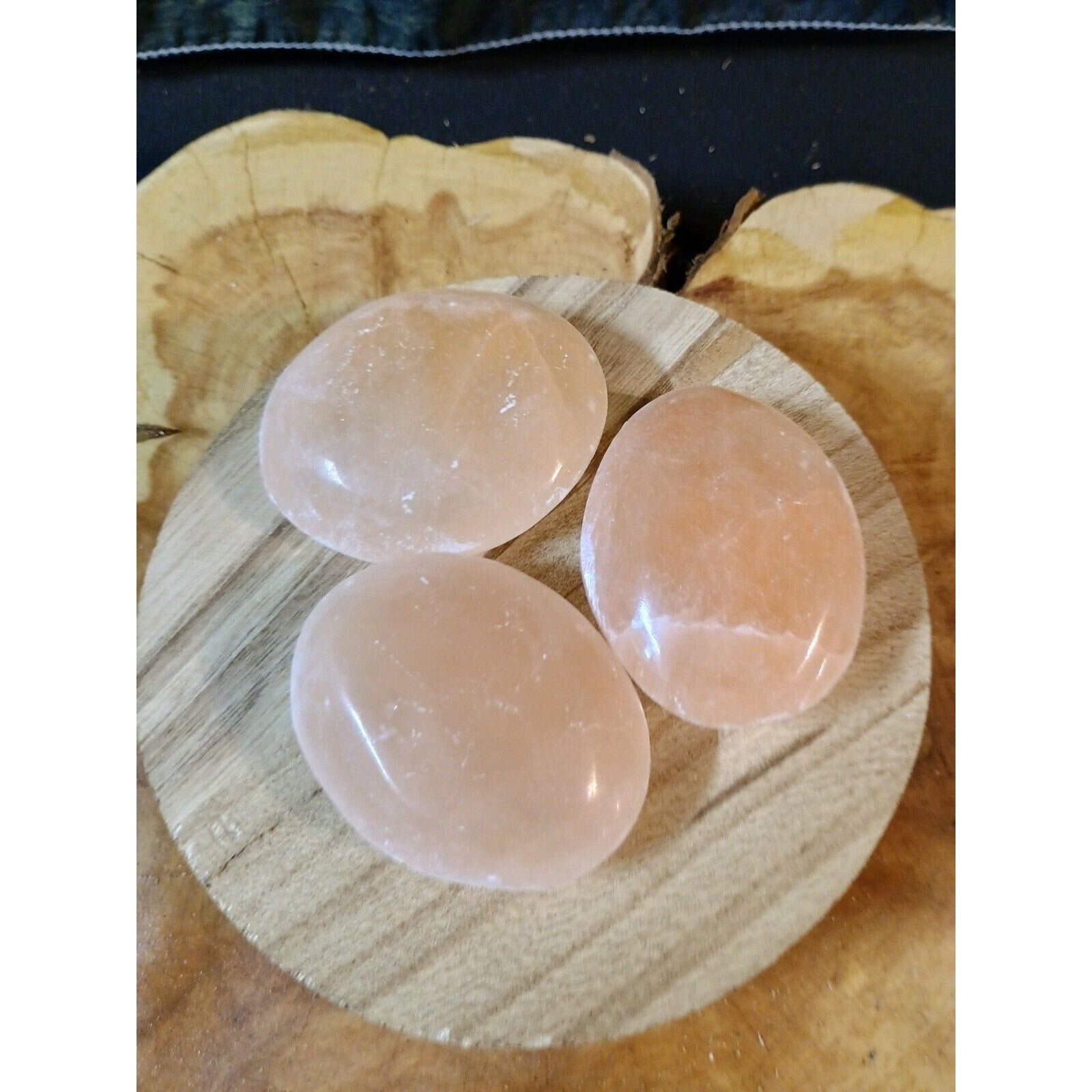 1 Each Oval Shape Peach Palmstone by CrystalCloud Company