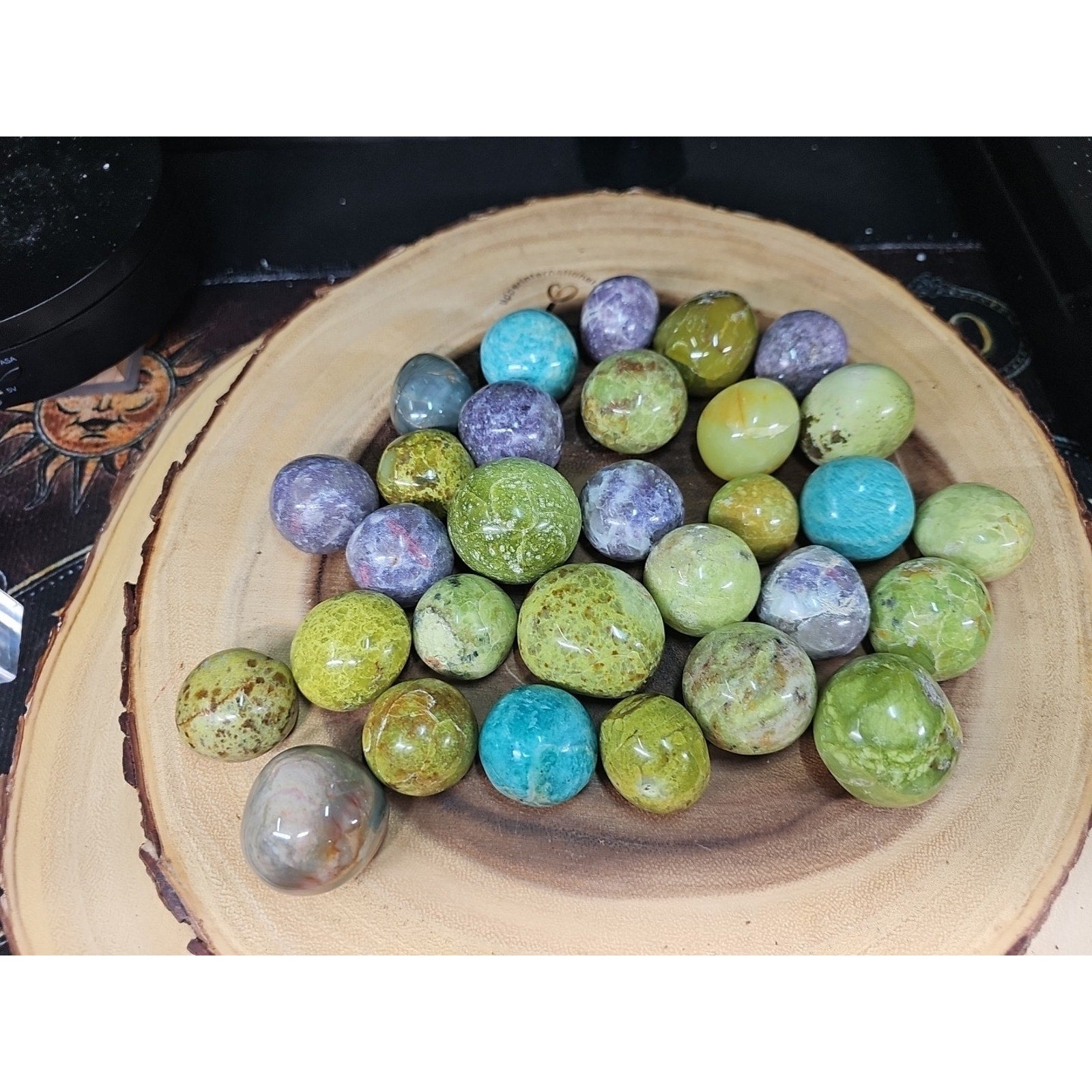 2.28LB 30Pcs A Set Of Natural Quartz Crystal Jasper Palm Stone Polished Healing by CrystalCloud Company