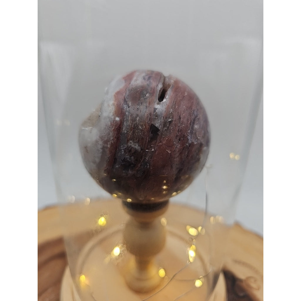 Druzy Ocean Jasper Sphere With Case 60mm by CrystalCloud Company