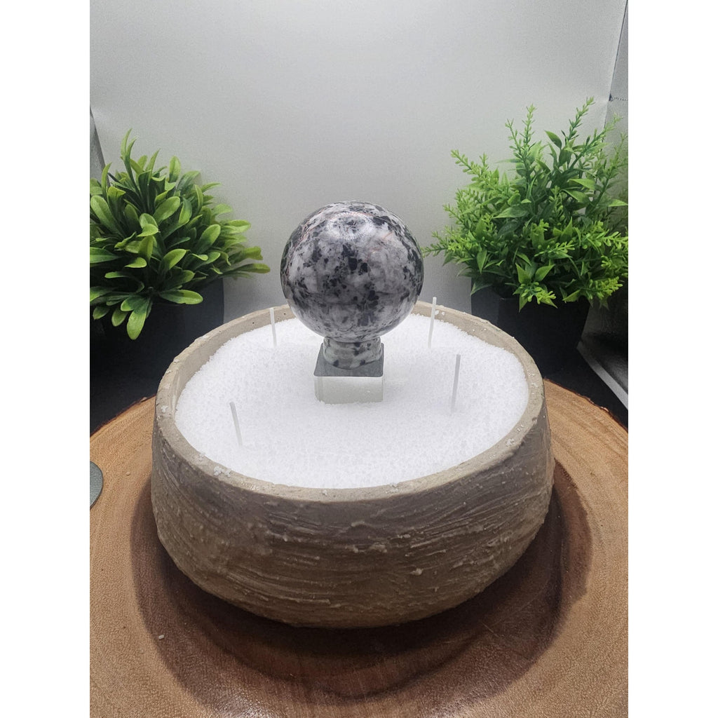 Ocean jasper concrete candle bowl by CrystalCloud Company