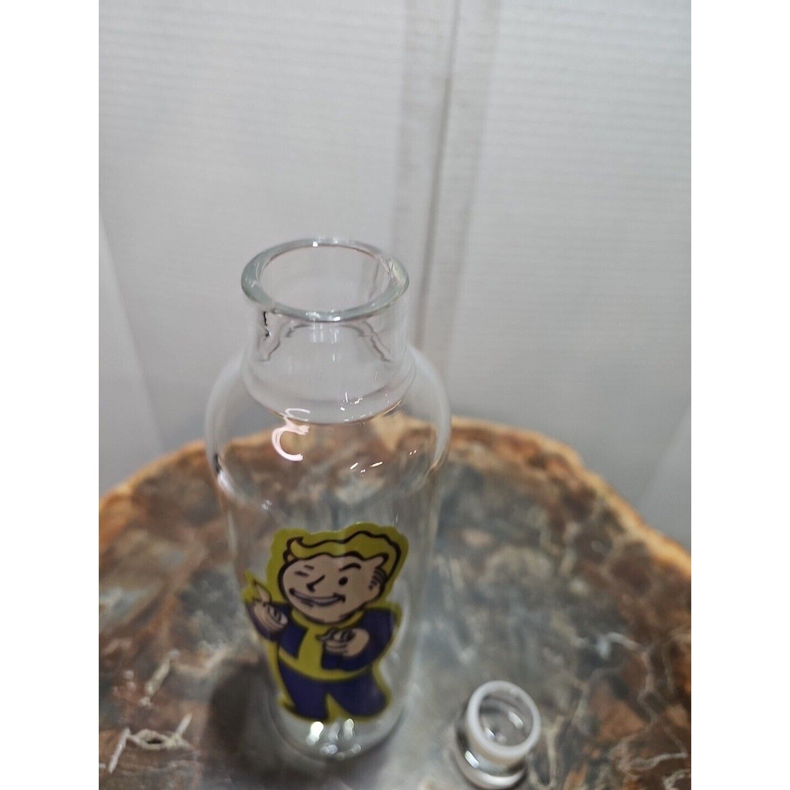 18oz Leak Proof Borosilicate glass bottle with caps BPA Free W/Fallout Boy Logo by CrystalCloud Company