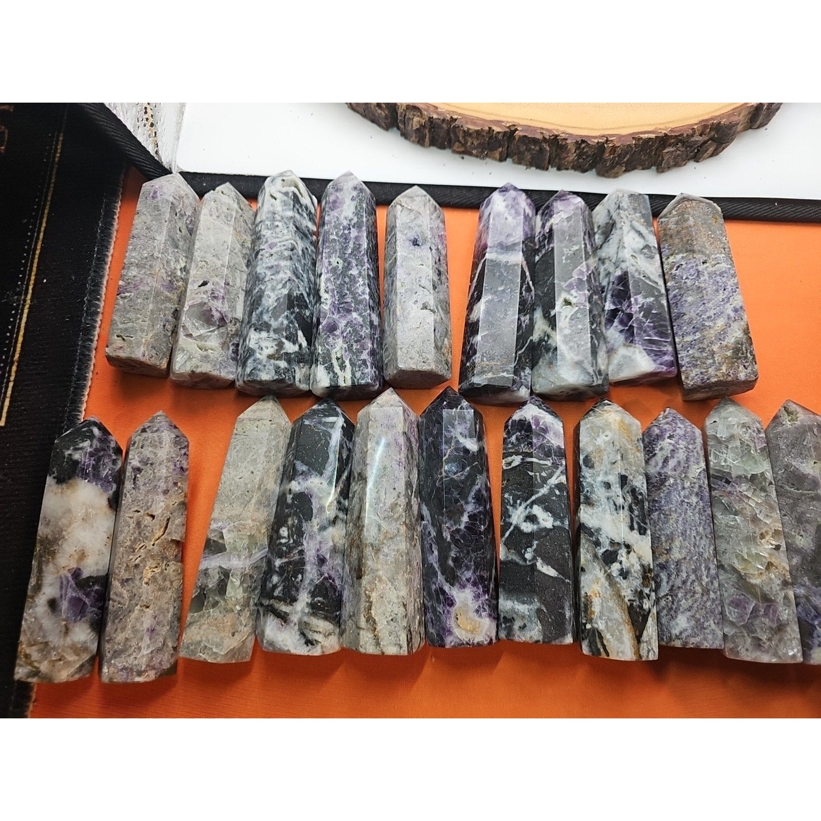 2Pcs Natural Rainbow Fluorite Quartz Crystal Point Tower Polished 4in Tall Avg by CrystalCloud Company