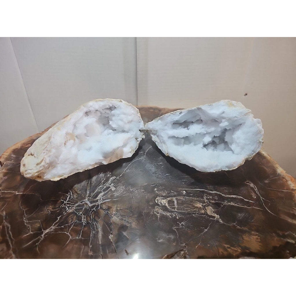 Moroccan Quartz Geode Pair with Display Stands — 3.88 lbs | CrystalCloud Company by CrystalCloud Company