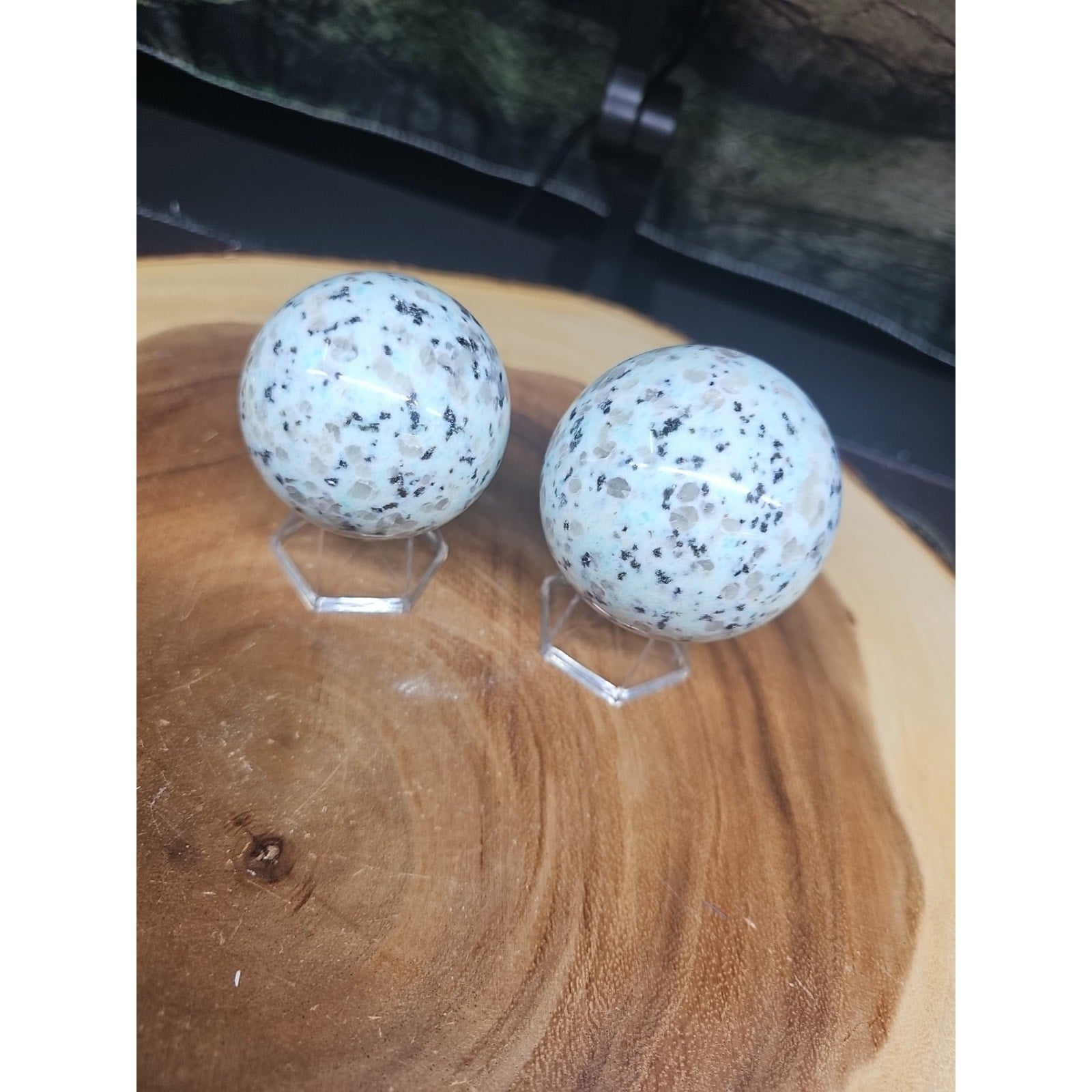 2Pcs A Set Of Natural Quartz Crystal Jasper Sphere Ball Polished 50-60mm &stand by CrystalCloud Company
