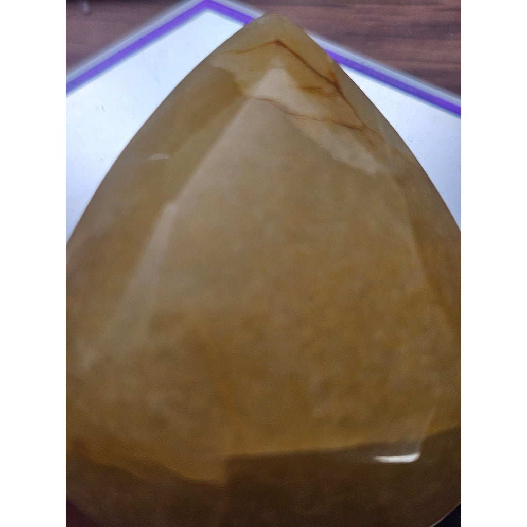 Honey Calcite Flame 76g in Display Case